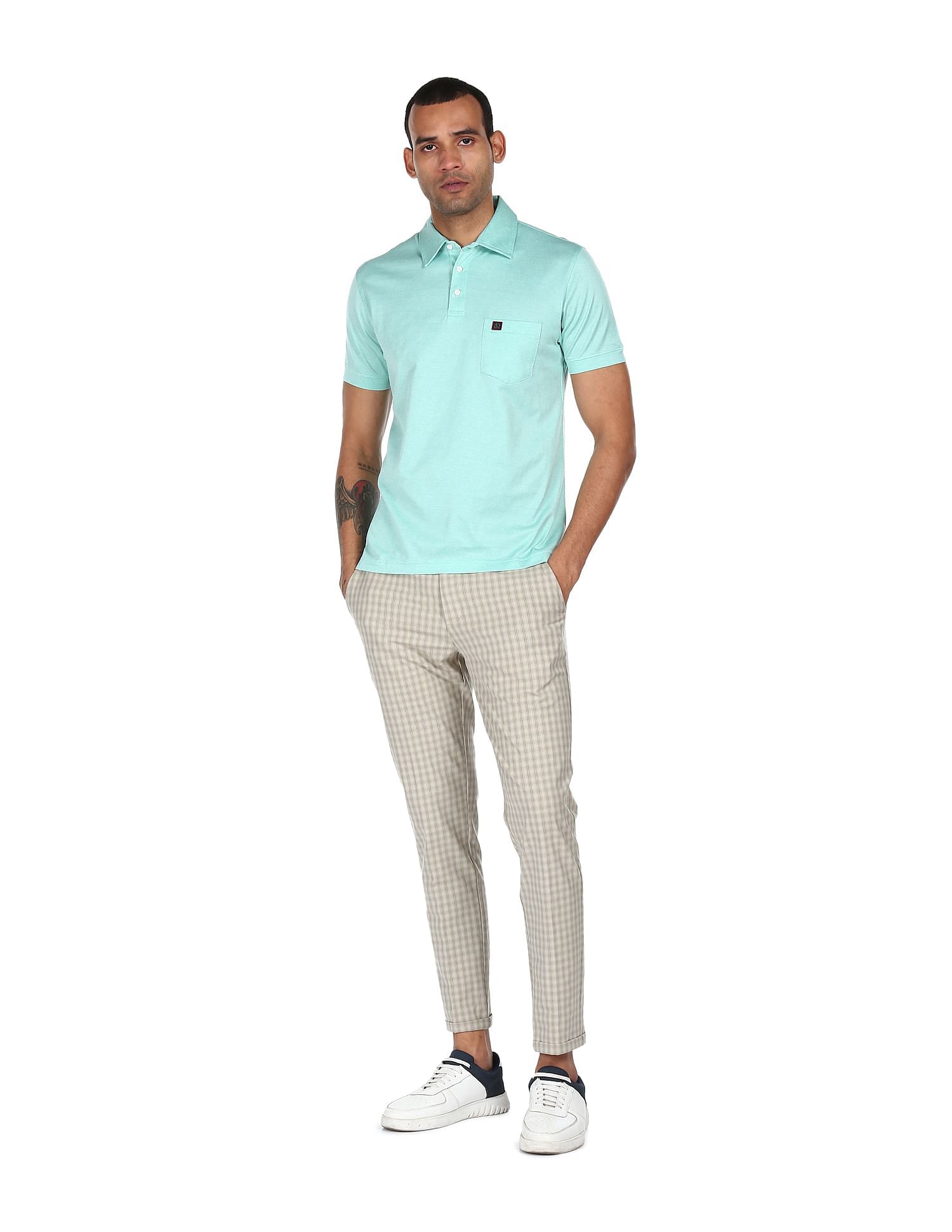 Mens mint discount green polo shirt