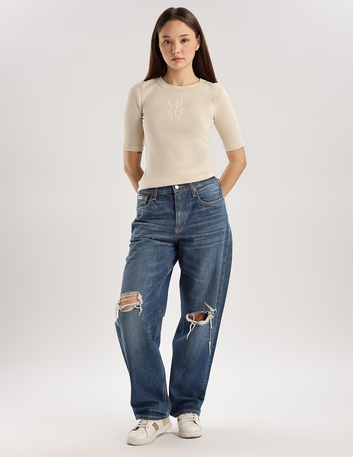 Calvin Klein Jeans Logo Slim-Fit Cotton T Shirt