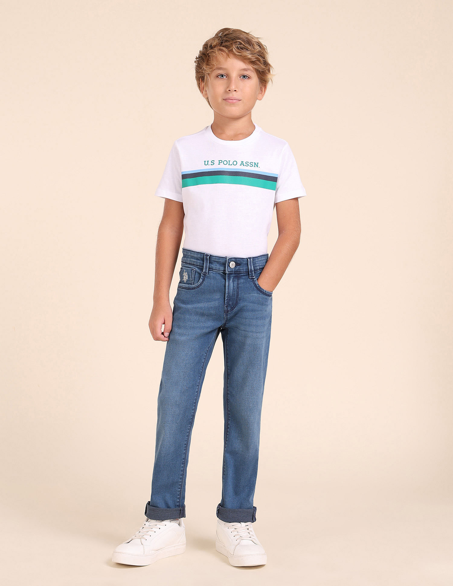 U.S. Polo Assn. Kids Boys Slim Fit Blue Jeans