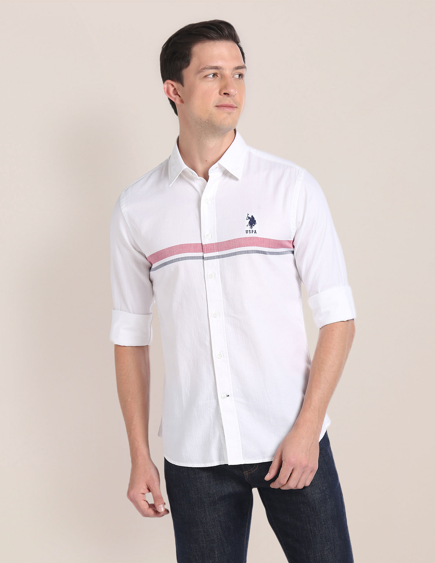 Buy U.S. Polo Assn. Solid Pure Cotton Casual Shirt - NNNOW.com