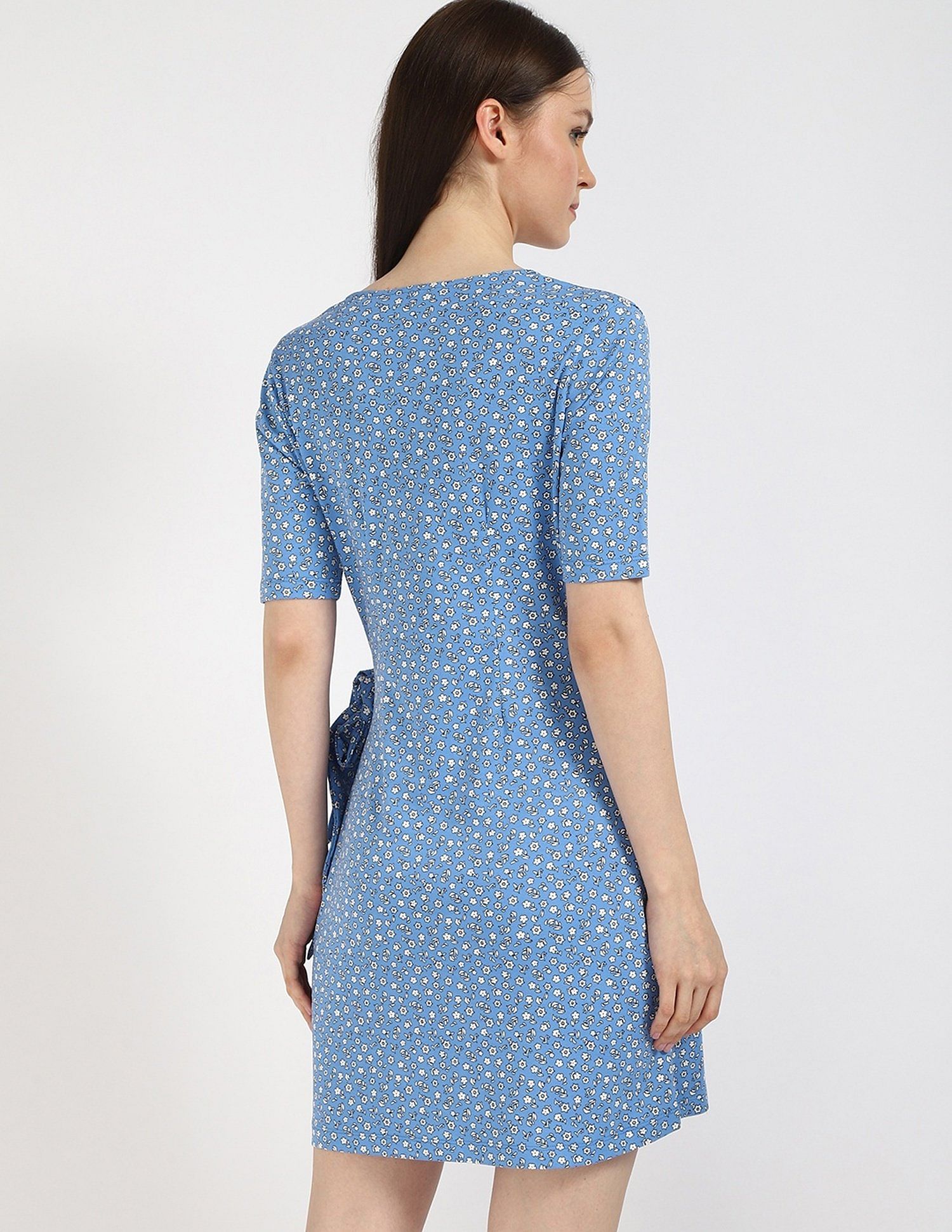 Tommy Hilfiger Cotton Wrap Neck Wrap Dress