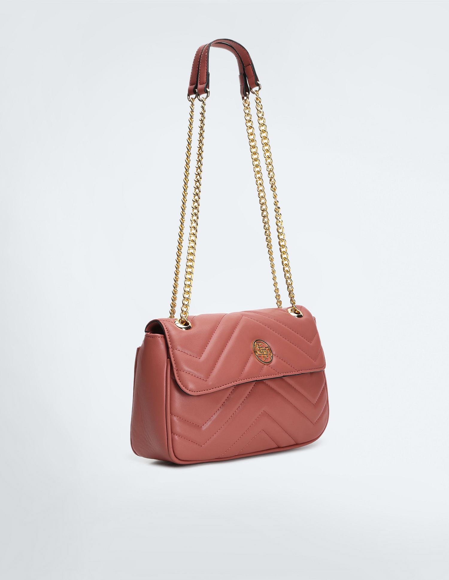 U.S. Polo Assn. Women Chain Strap Chevron Quilted Sling Bag