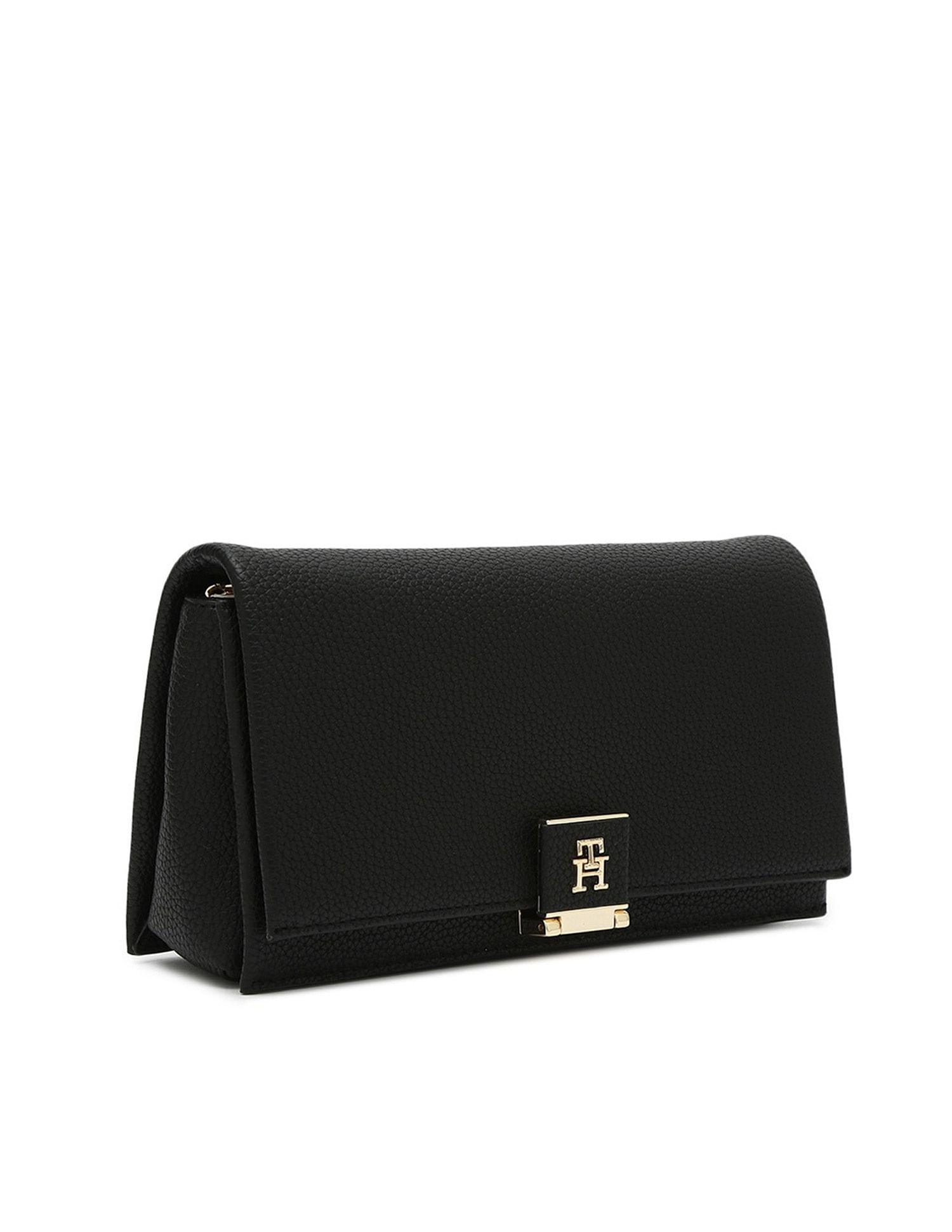 Tommy Hilfiger Solid Black Pu Sling Bag