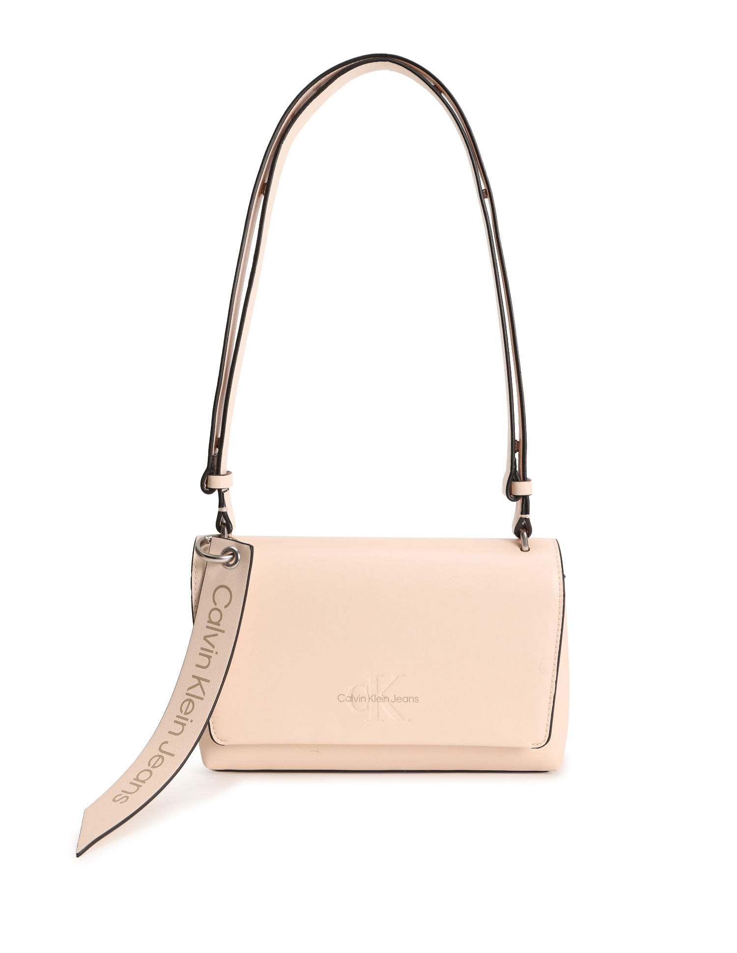 Buy Calvin Klein Women Beige Three Compartment Brand Monogram Sling Bag -  NNNOW.com