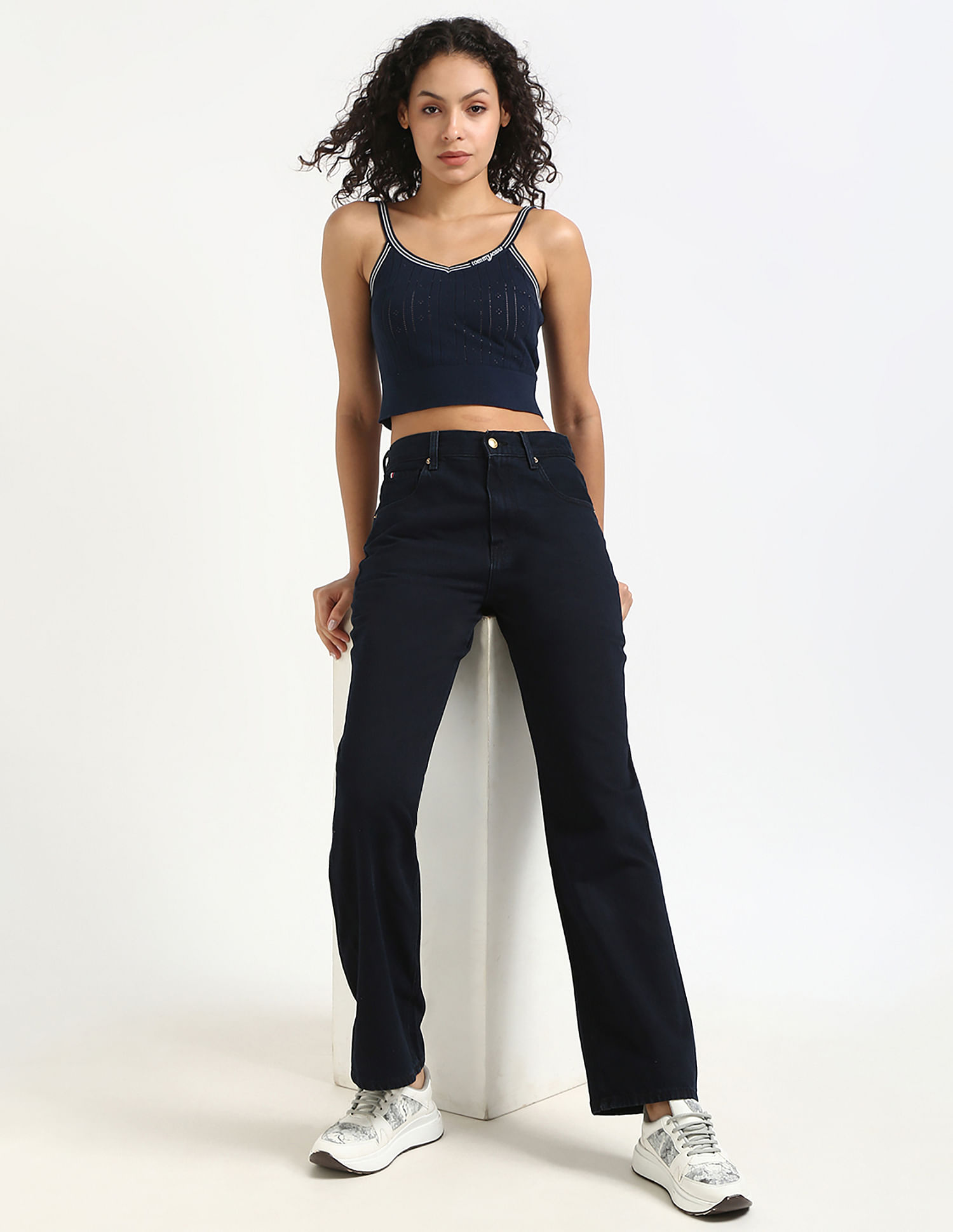 Tommy Hilfiger Slim-Fit Cotton Straps Neck Crop Top