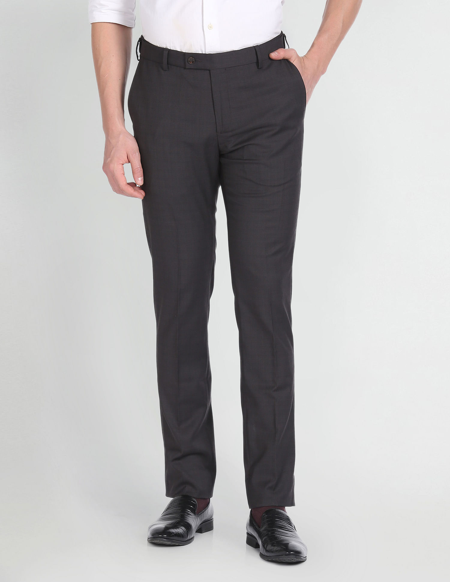 Arrow Solid Dobby Formal Trousers