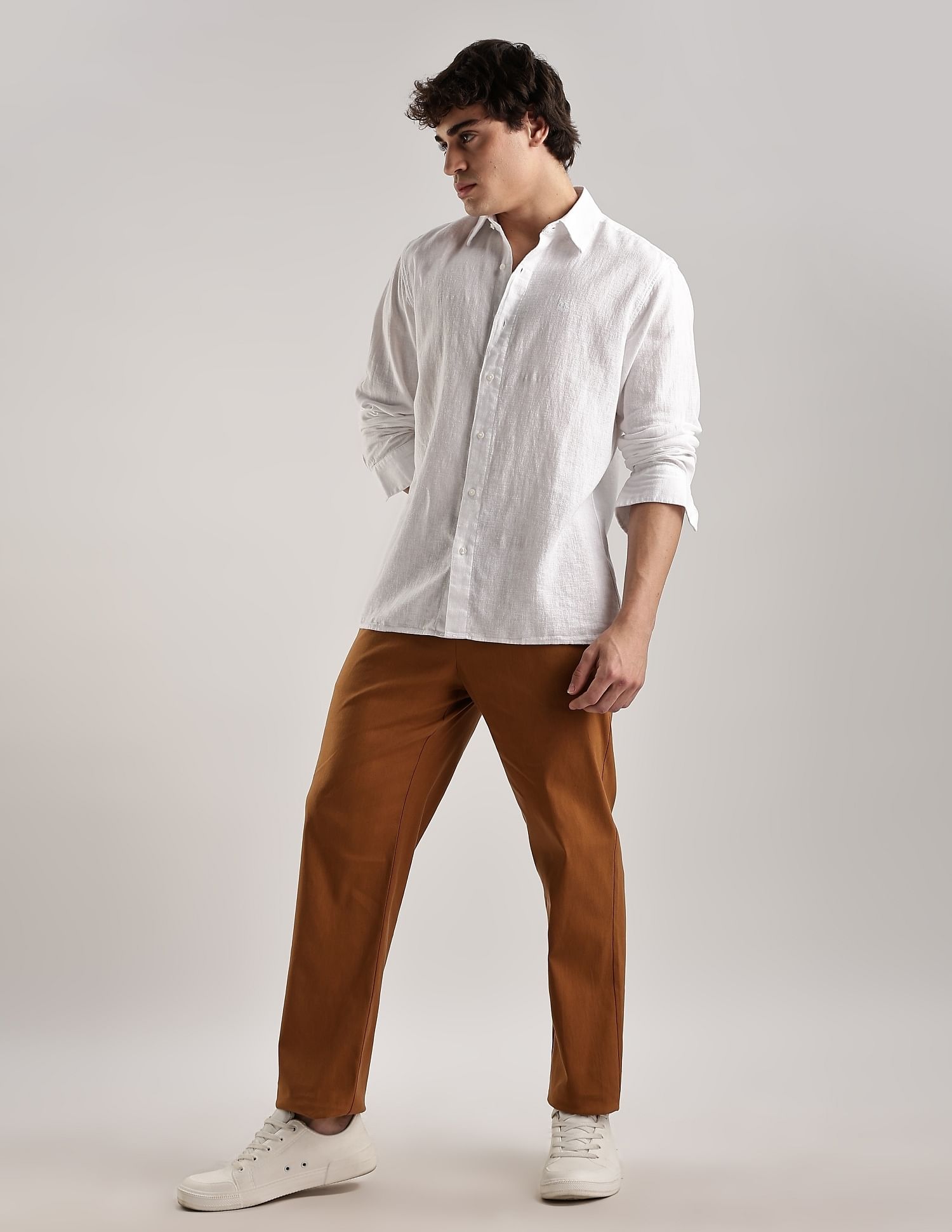 Calvin Klein Jeans Solid Regular-Fit Cotton Shirt