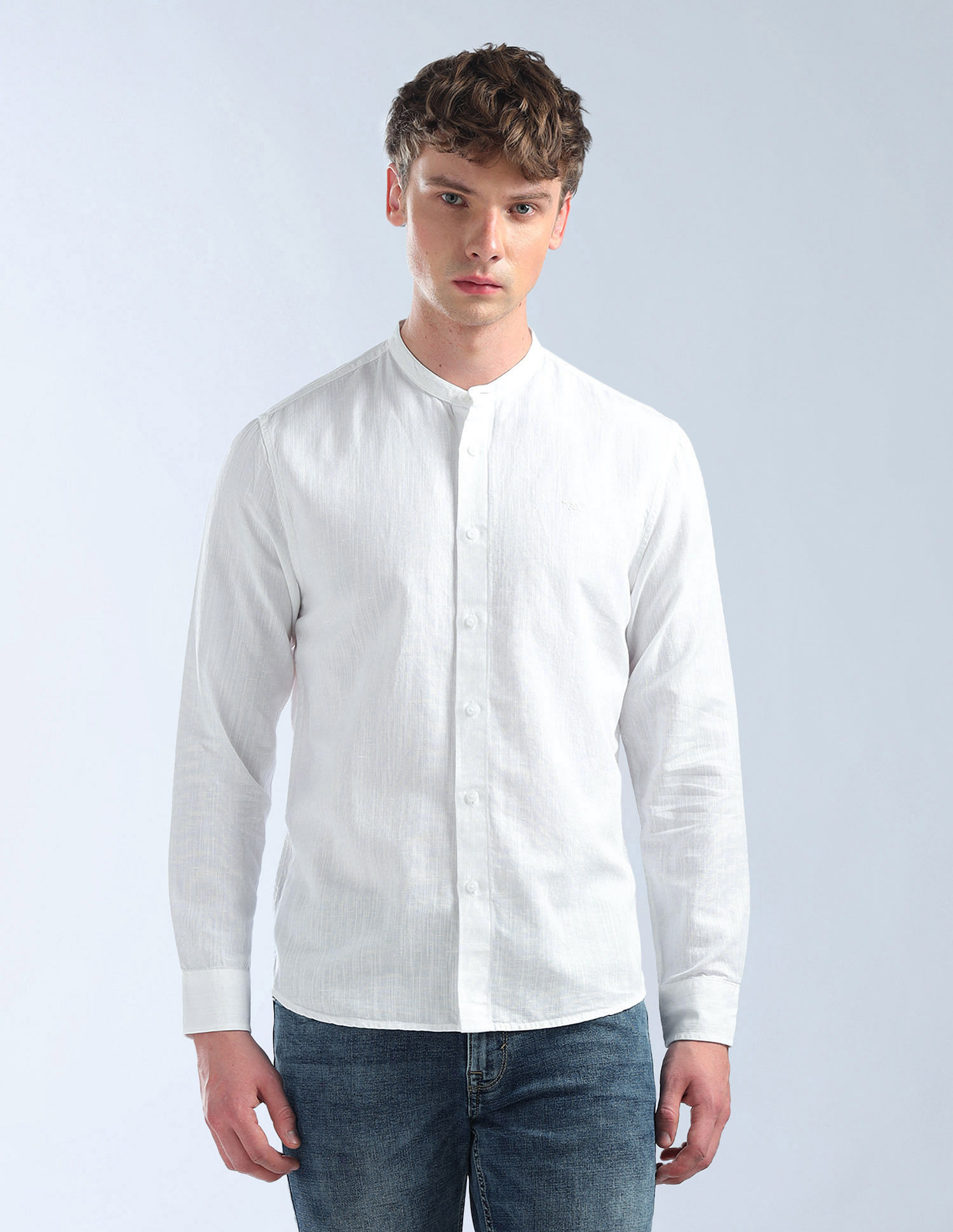 Flying Machine Textured Pattern Regular Fit Shirt