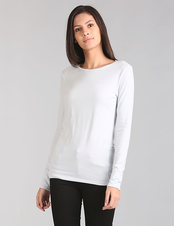 Buy GAP Women Blue Long Sleeve Tunic Tee
