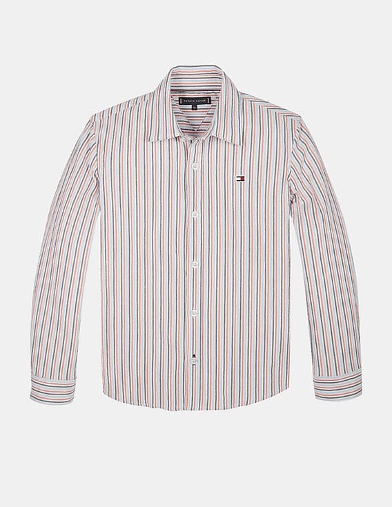 tommy hilfiger striped long sleeve shirt