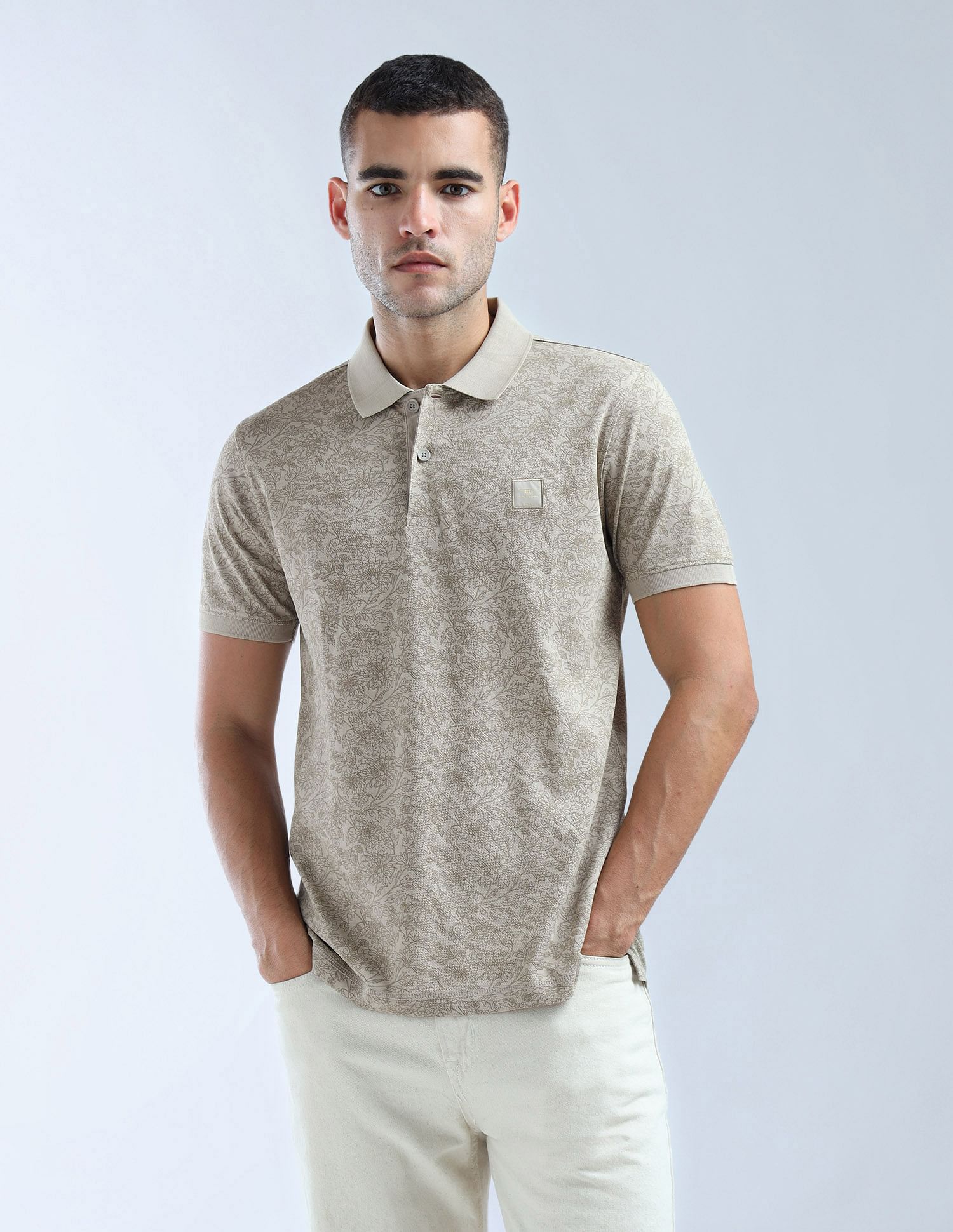 Flying Machine Floral Printed Essentials Polo Shirt
