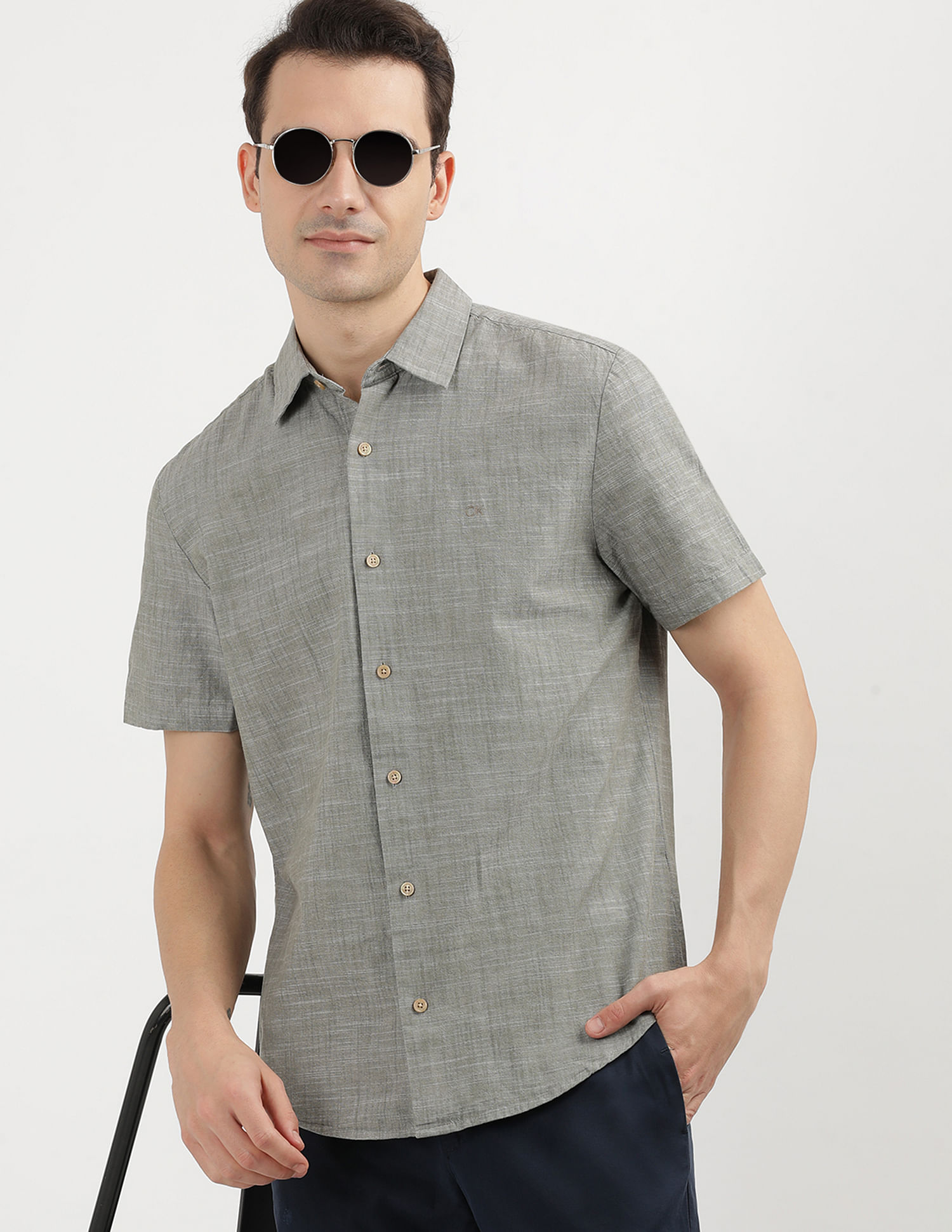 Calvin Klein Cotton Solid Shirt
