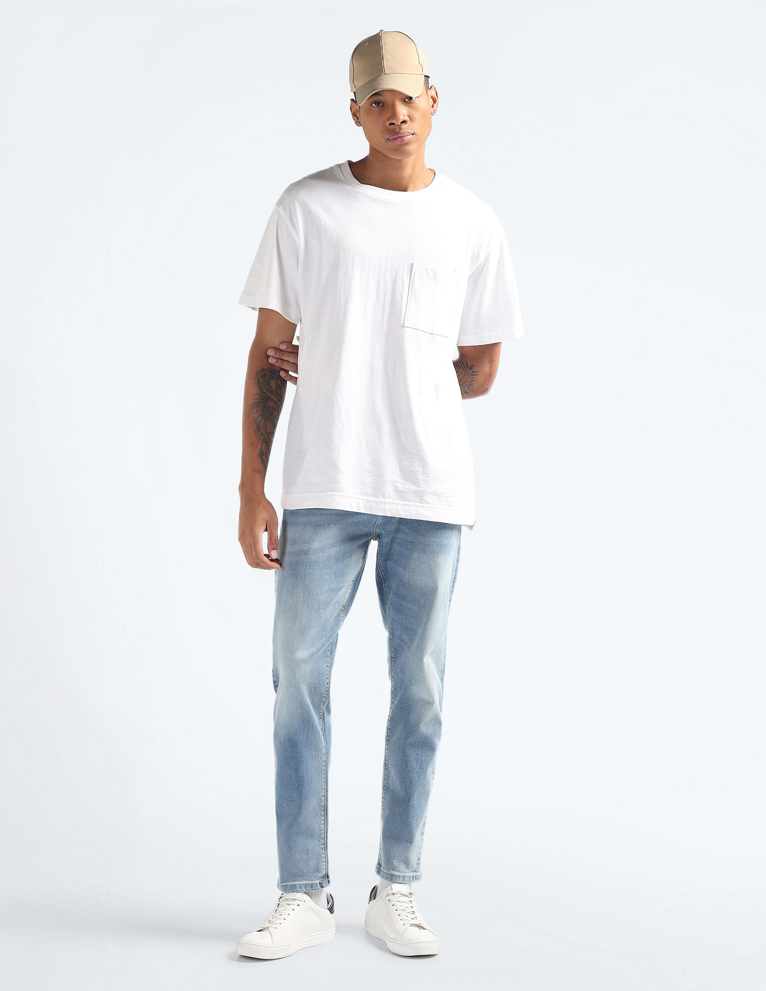 Flying Machine Slash Slim Tapered Stone Wash Jeans