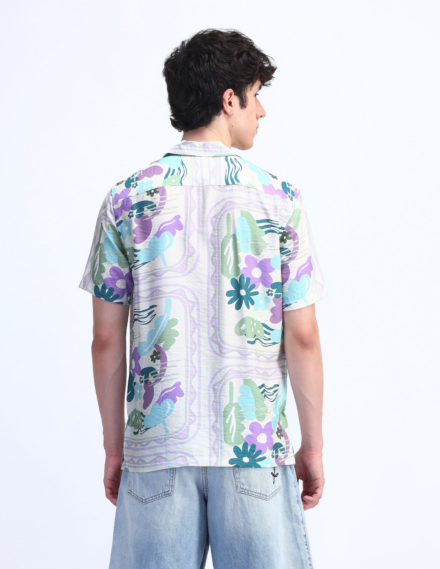 Flying Machine Kiddult Floral Pattern Shirt