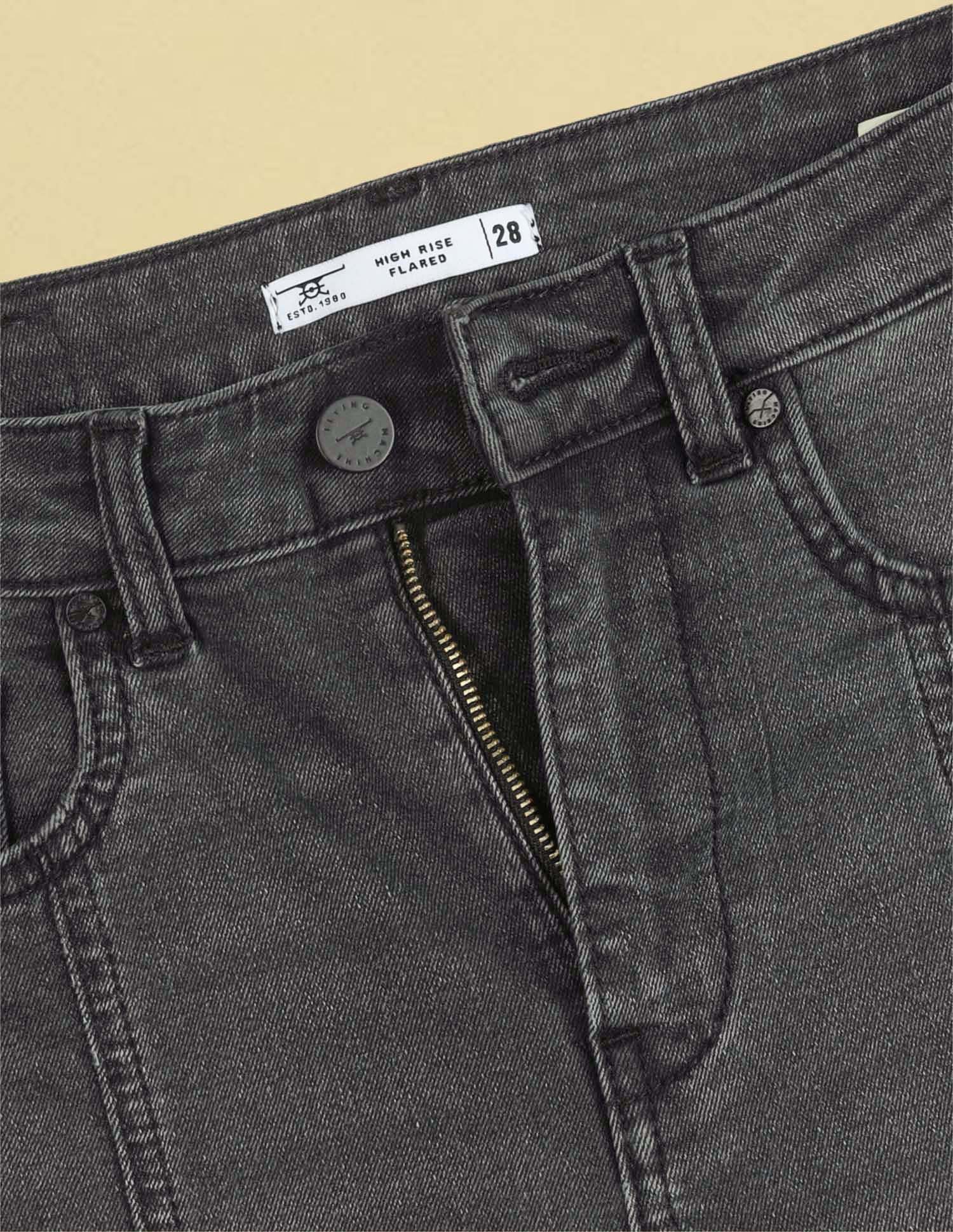 Flying Machine Women High Waist Flared Panneled Jeans