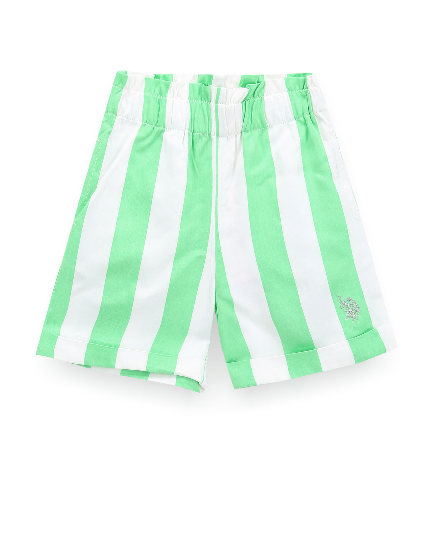 U.S. Polo Assn. Kids Girls Vertical Stripe Shorts
