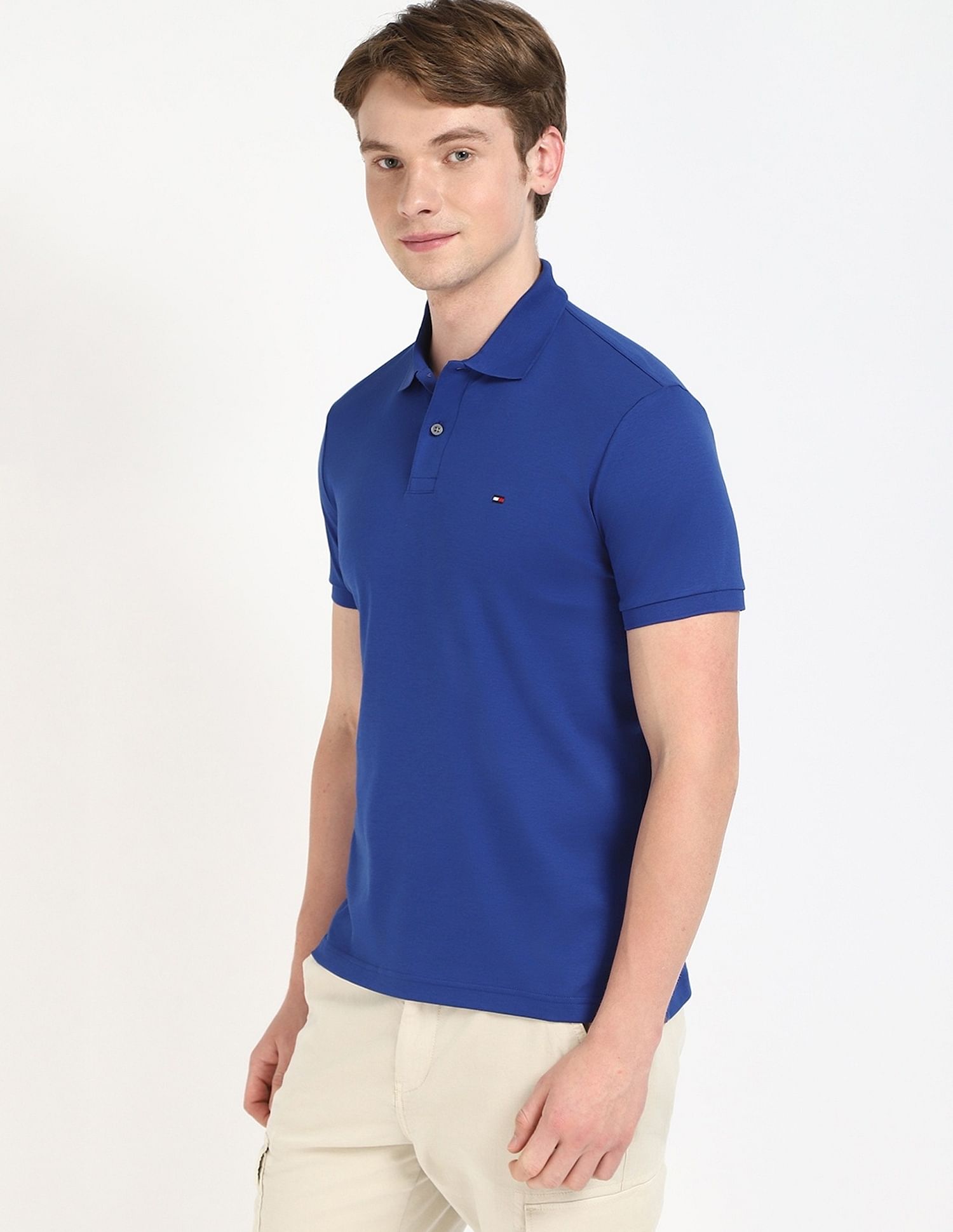 Tommy Hilfiger Solid Regular-Fit Cotton Polo Shirt