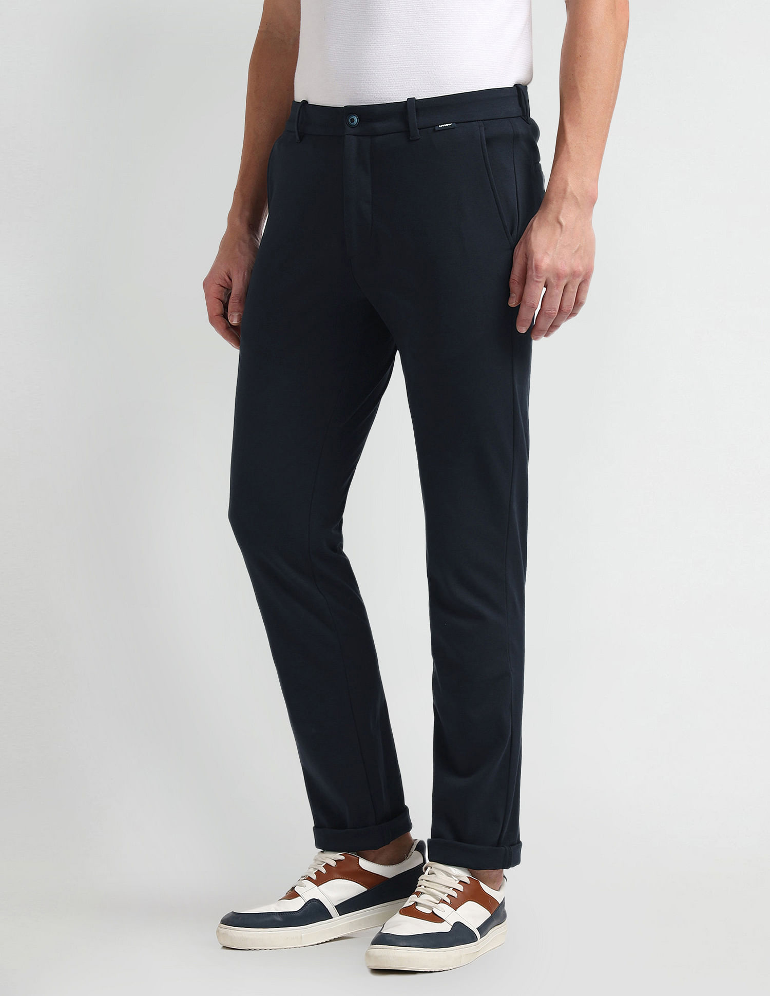 Arrow Sports Mid Rise Smart Flex Trousers