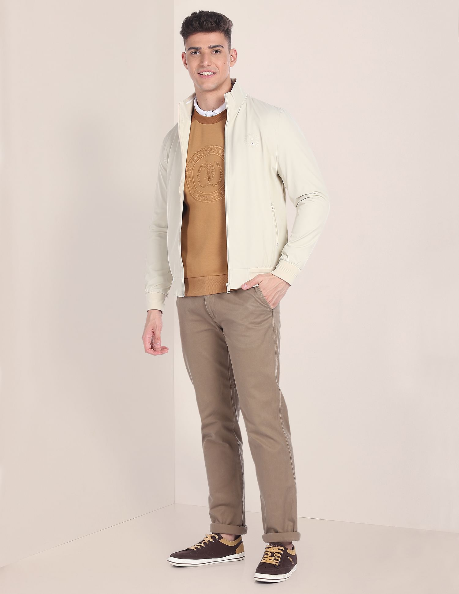 U.S. Polo Assn. High Neck Solid Jacket