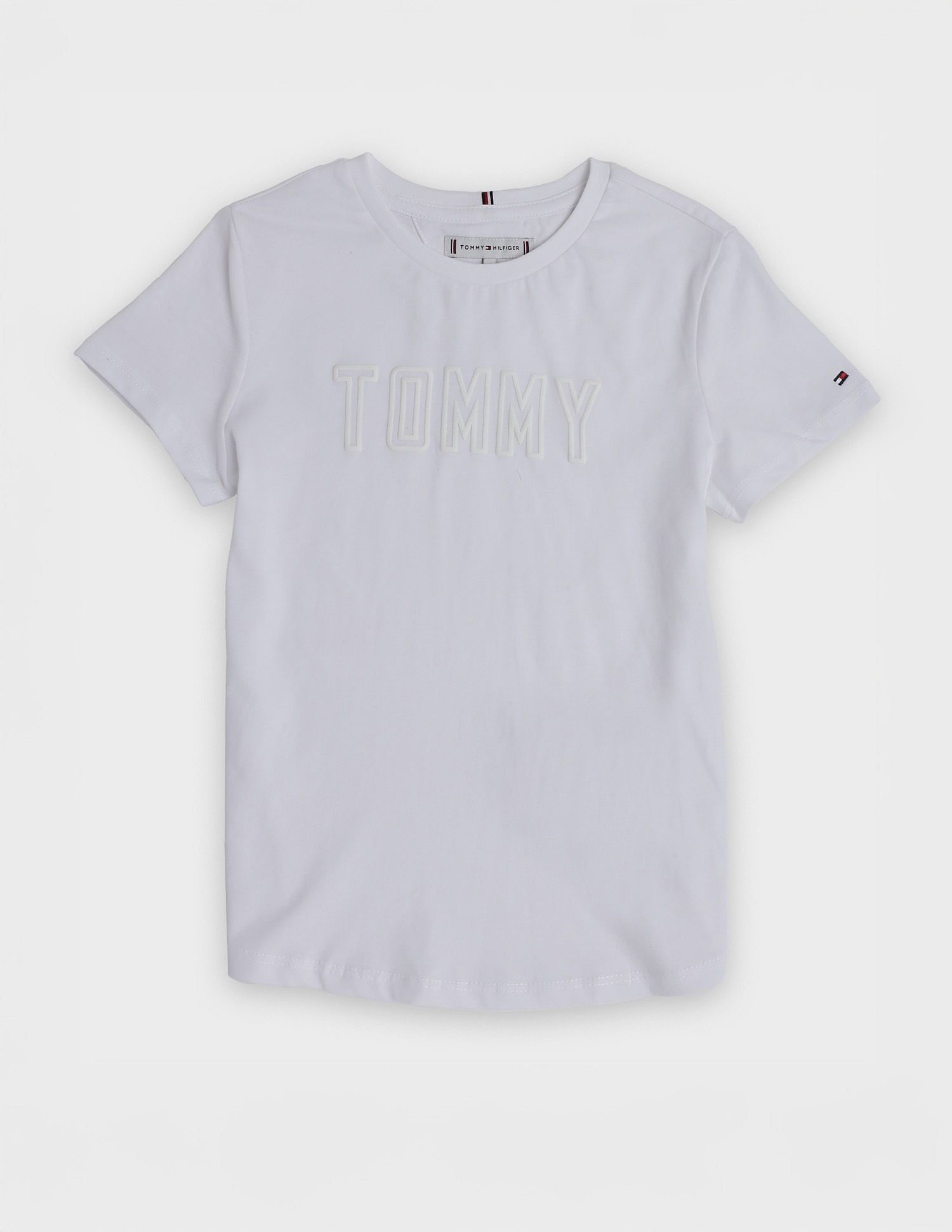 Tommy Hilfiger Kids Girls Logo Slim Fit Cotton T-Shirt