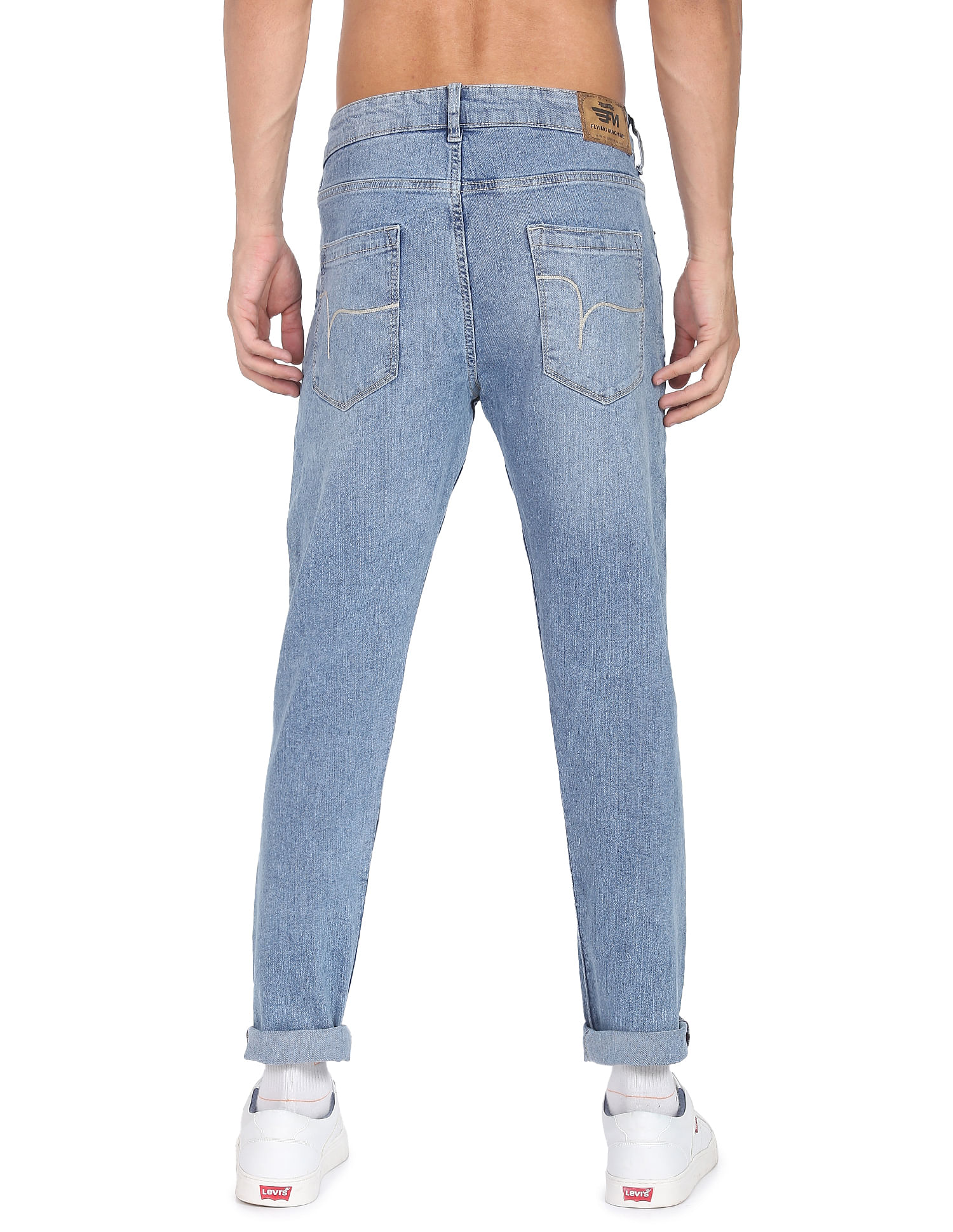 Flying Machine Slash Slim Tapered Fit Jeans