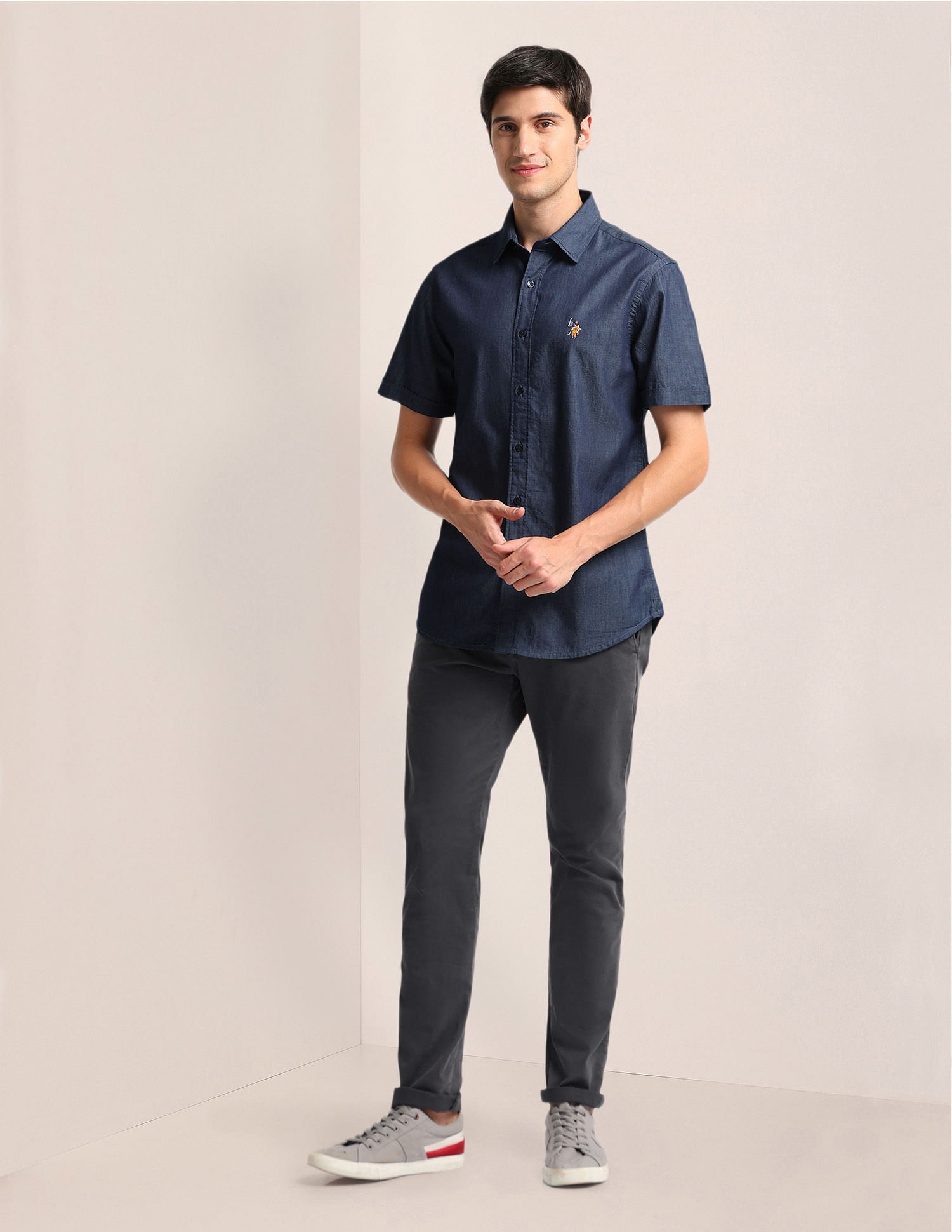 U.S. Polo Assn. Tailored Fit Chambray Shirt