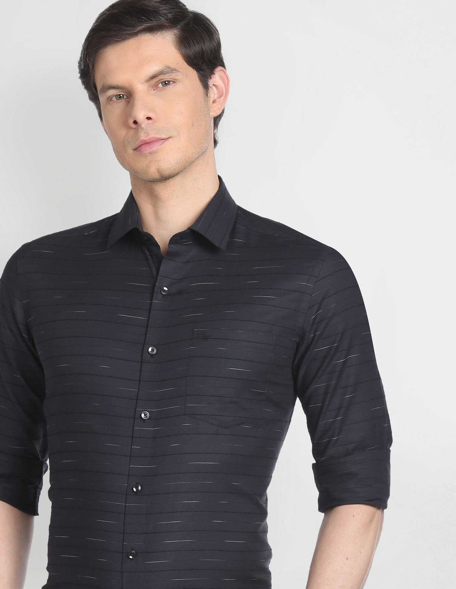 Arrow Horizontal Stripe Dobby Formal Shirt