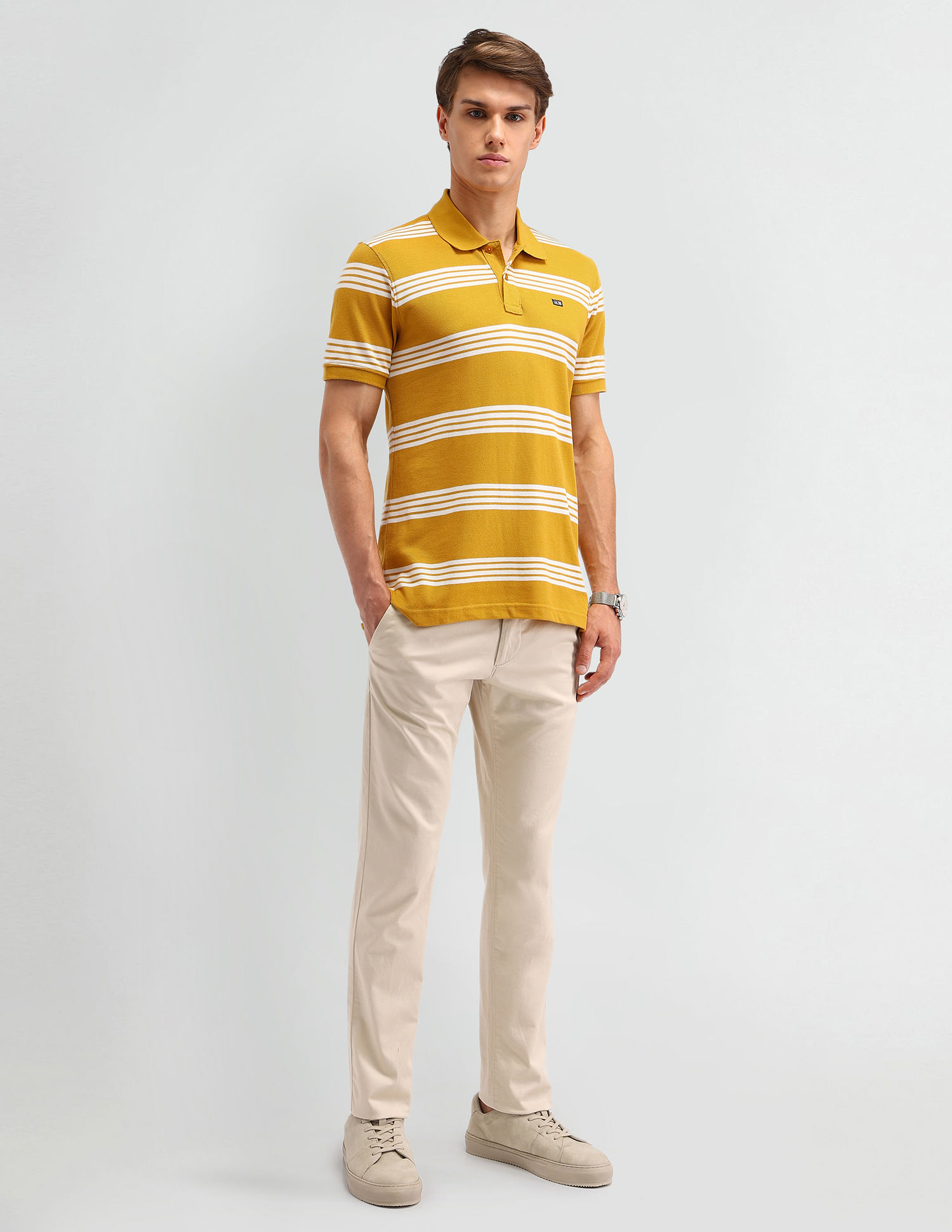 Arrow Sport Striped Regular Fit Polo Shirt