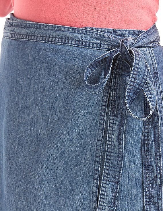 Gap 1969 denim wrap skirt best sale