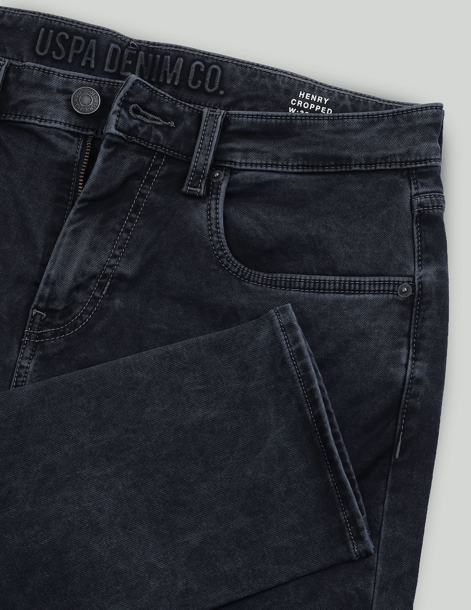 U.S. Polo Assn. Denim Co. Henry Tapered Cropped Fit Black Jeans