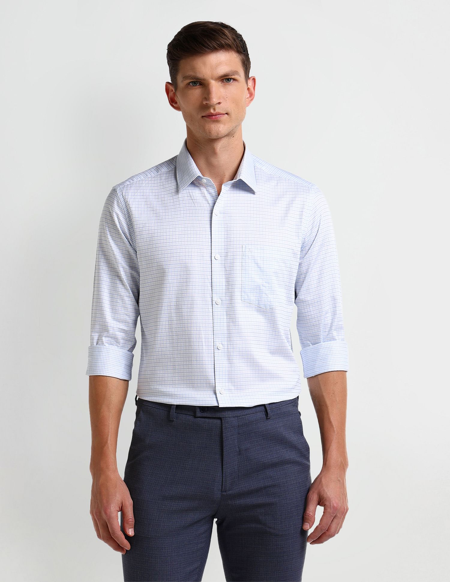 Arrow Plaid Checked Cotton Shirt