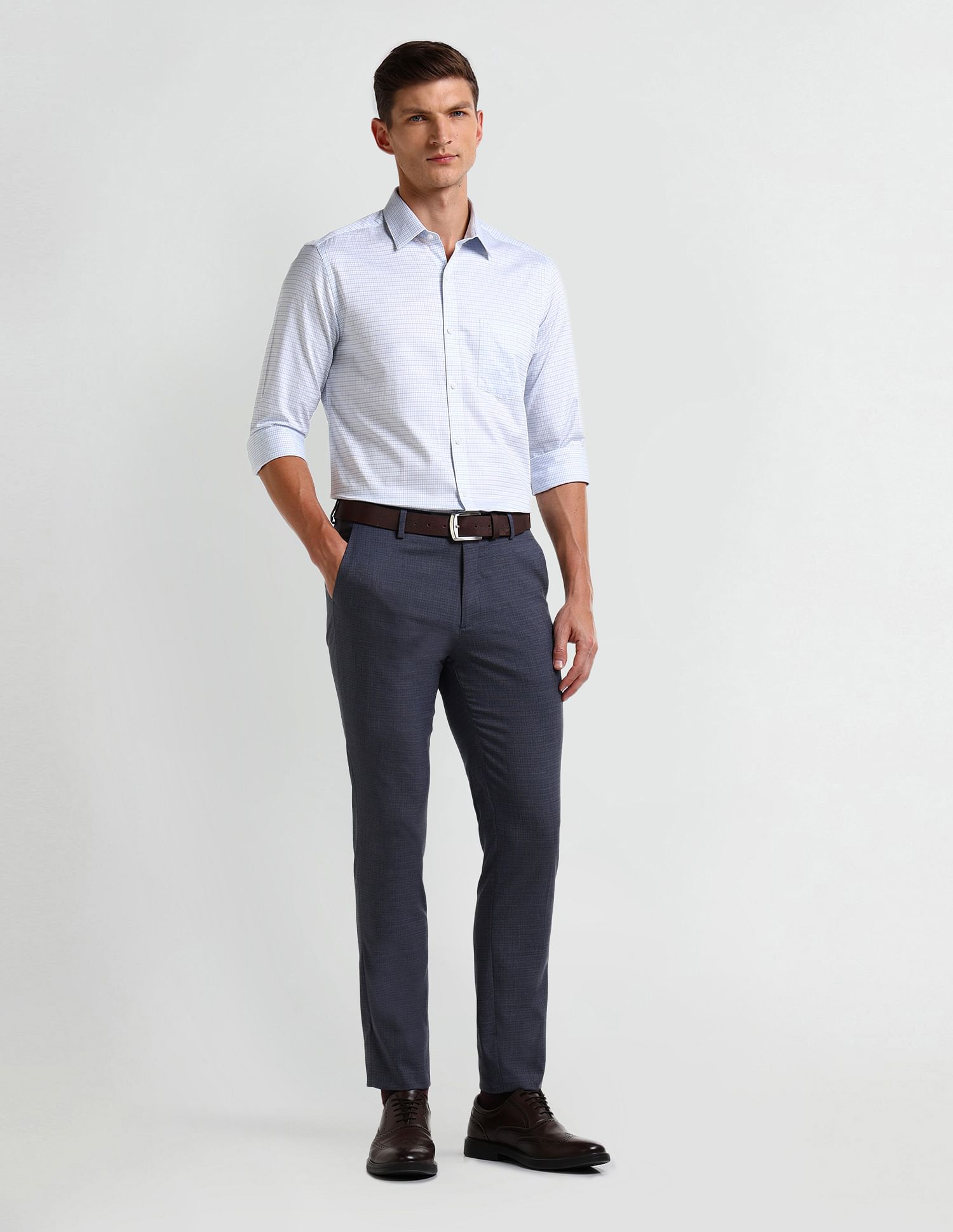 Arrow Plaid Checked Cotton Shirt