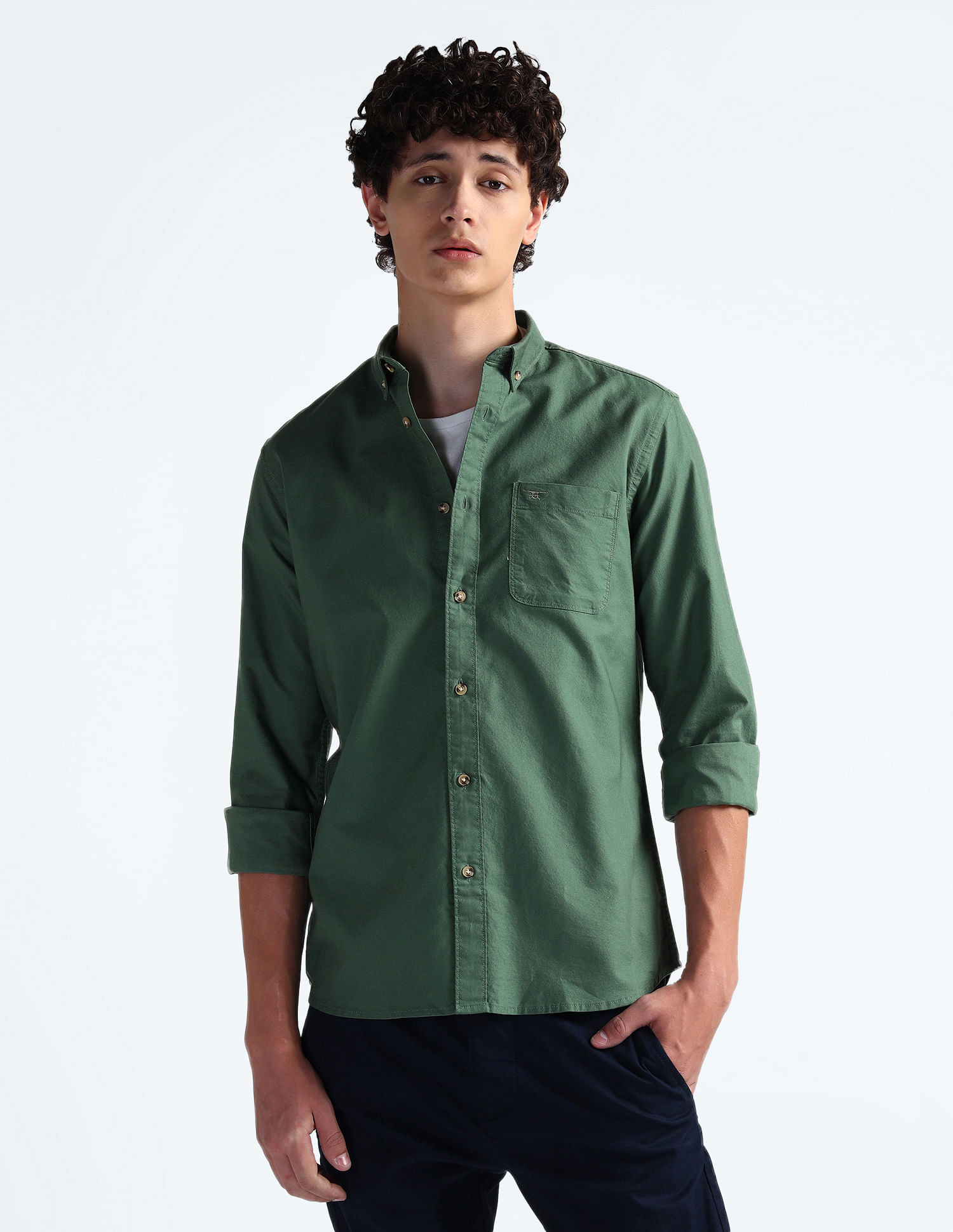 Flying Machine Button Down Collar Oxford Shirt