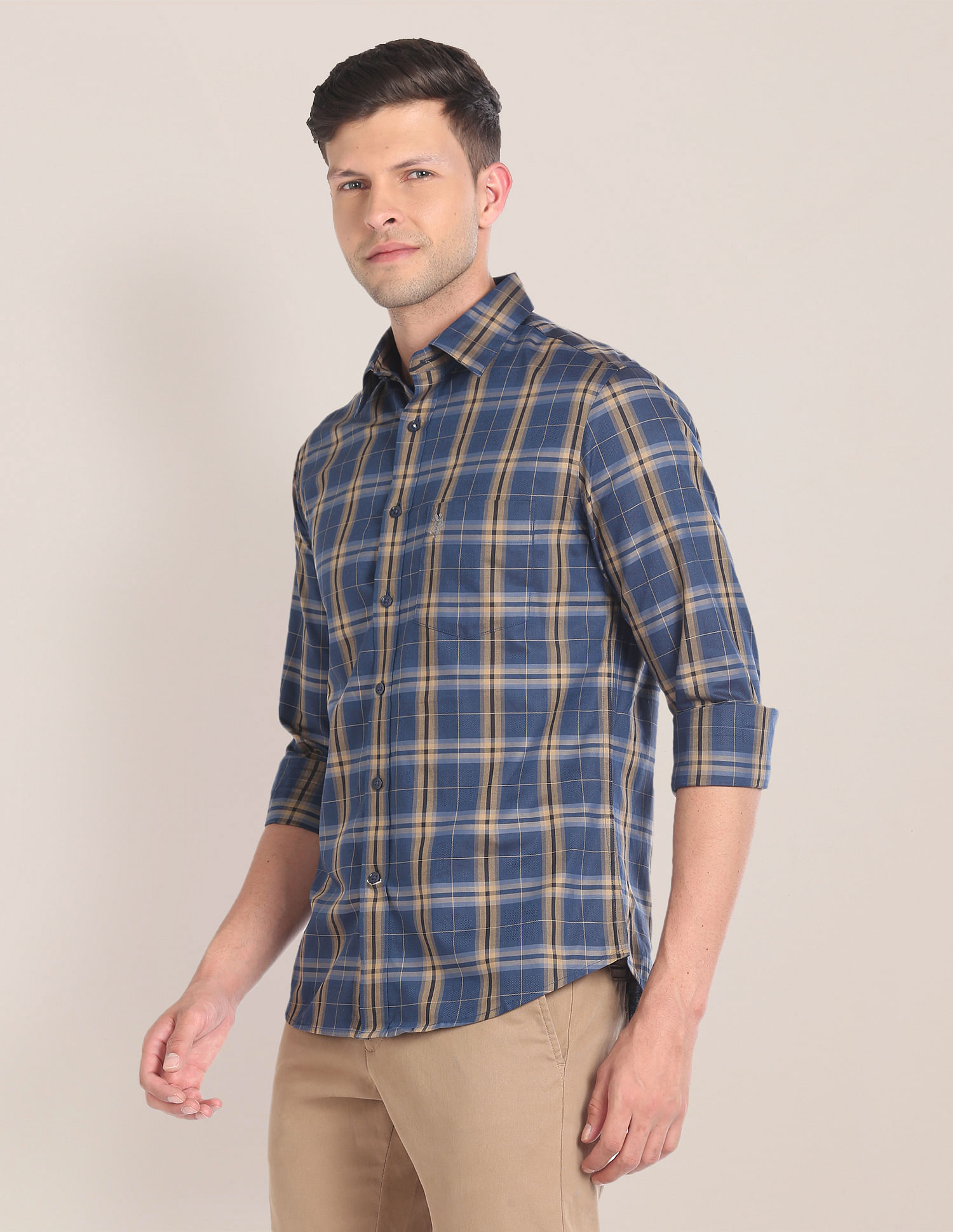U.S. Polo Assn. Cutaway Collar Plaid Check Shirt