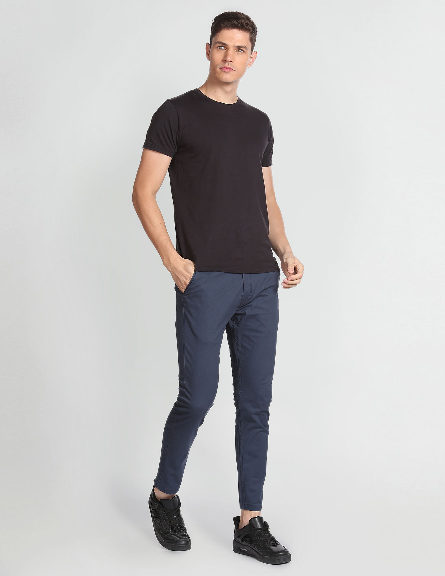 Flying Machine Twill Geometric Print Trousers