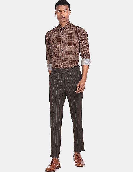 Buy Dark Brown Formal and casual Everyday Pant online for men  Page 6