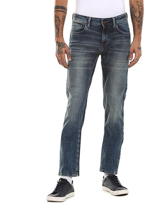 Buy Cherokee Men Blue Mid Rise Stone 