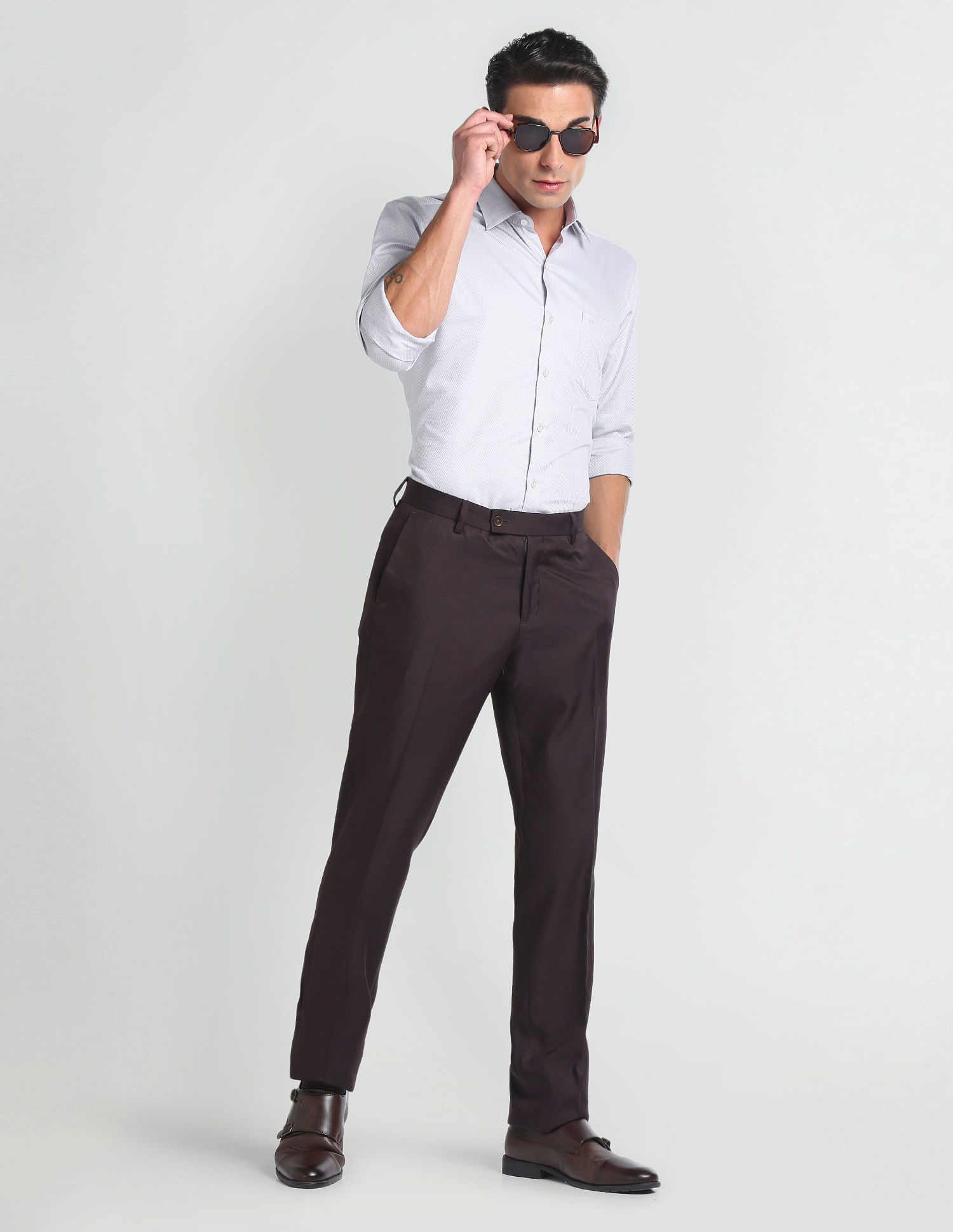 Arrow Pure Cotton Geometric Shirt