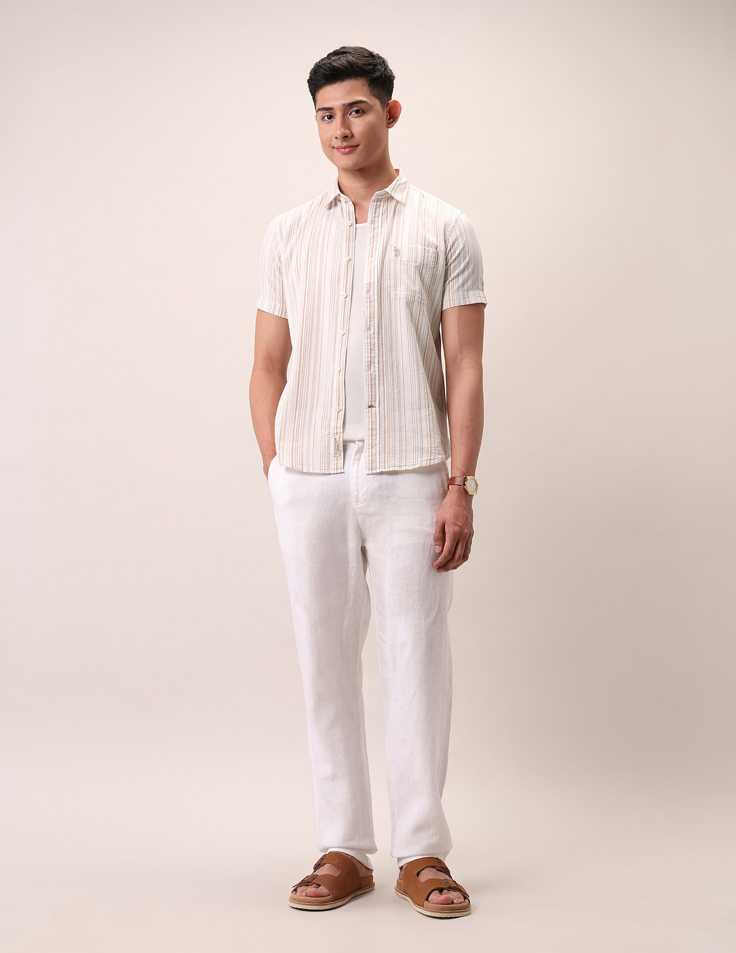 U.S. Polo Assn. Denim Co. Vertical Striped Pure Cotton Shirt