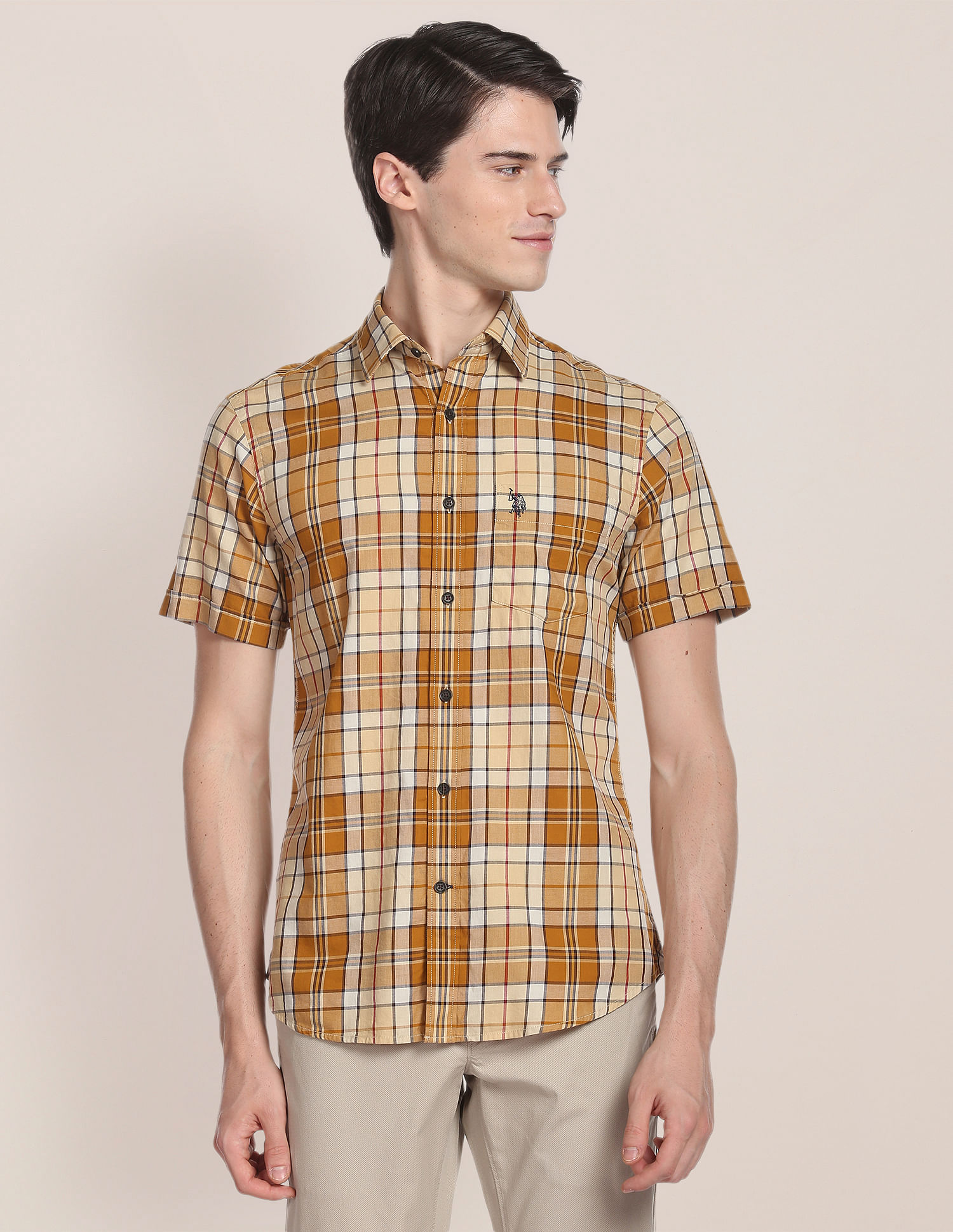 U.S. Polo Assn. Plaid Check Twill Casual Shirt