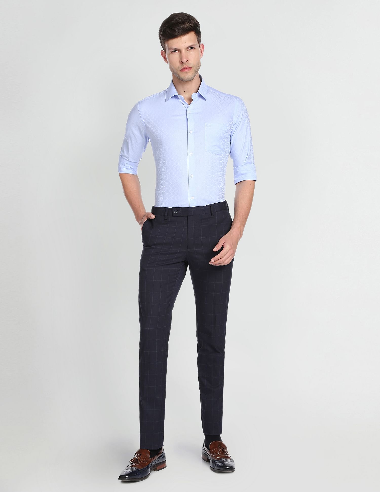 Arrow Self Design Cotton Formal Shirt