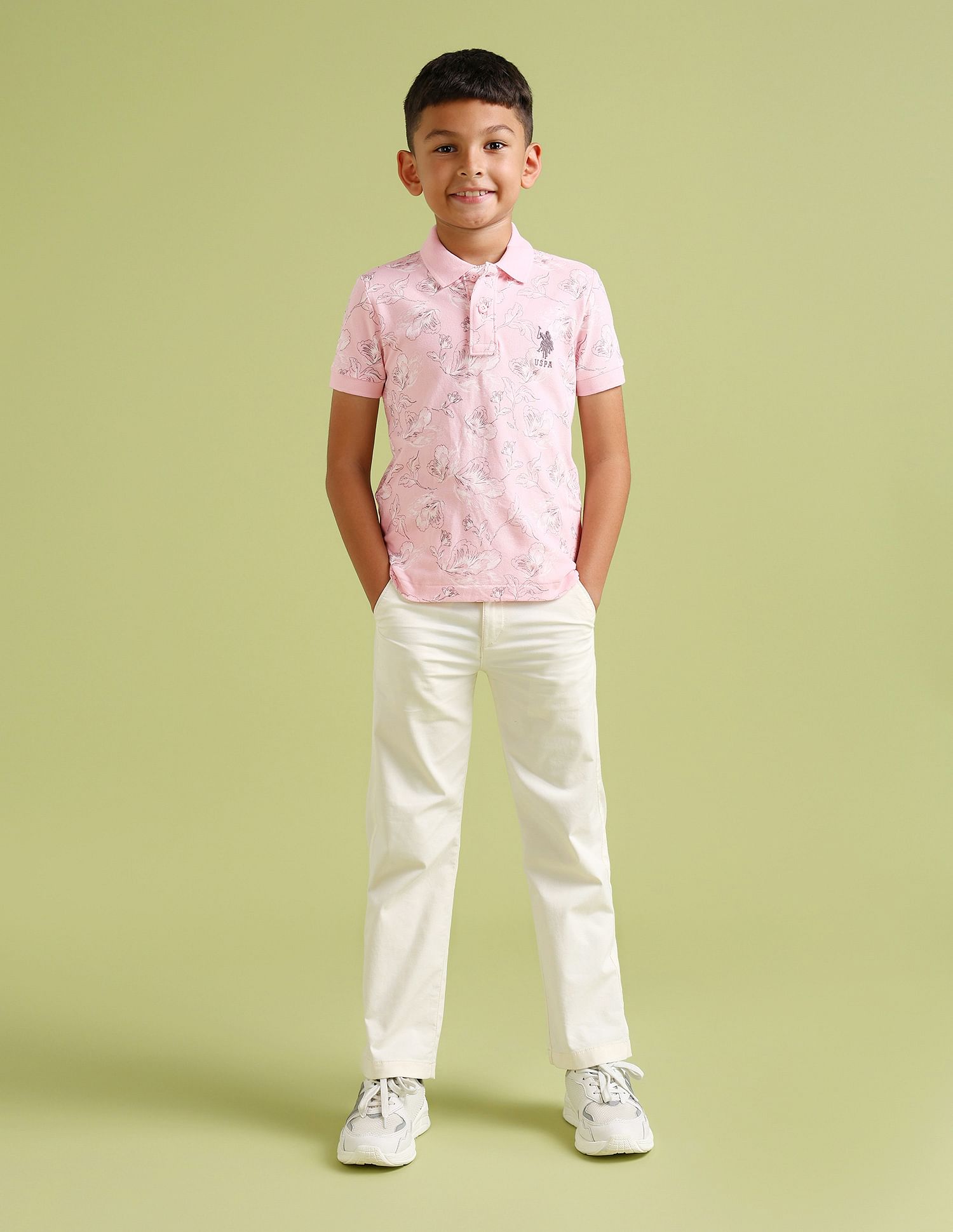 U.S. Polo Assn. Kids Boys Printed Cotton Polo Shirt