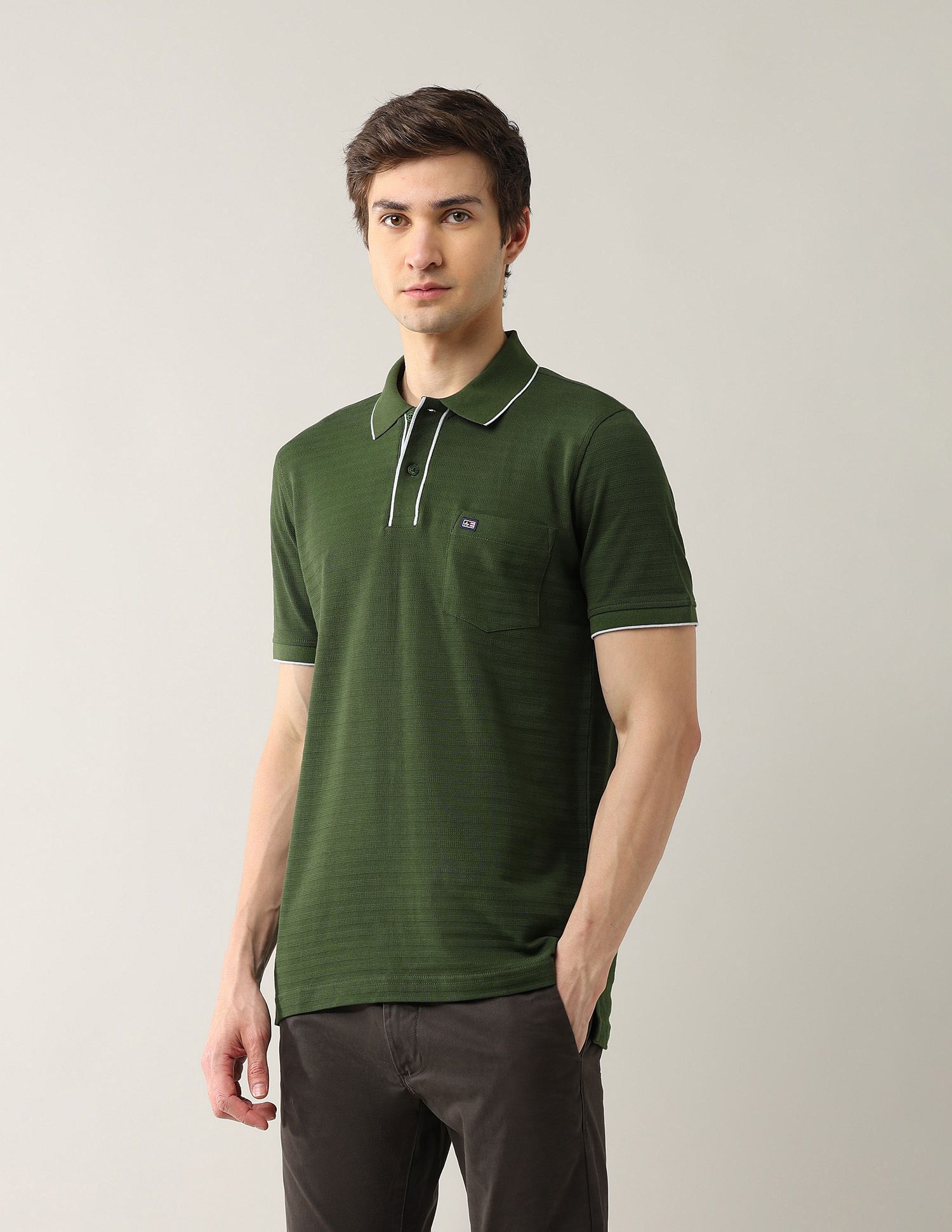 Arrow Sport Textured Pure Cotton Polo Shirt