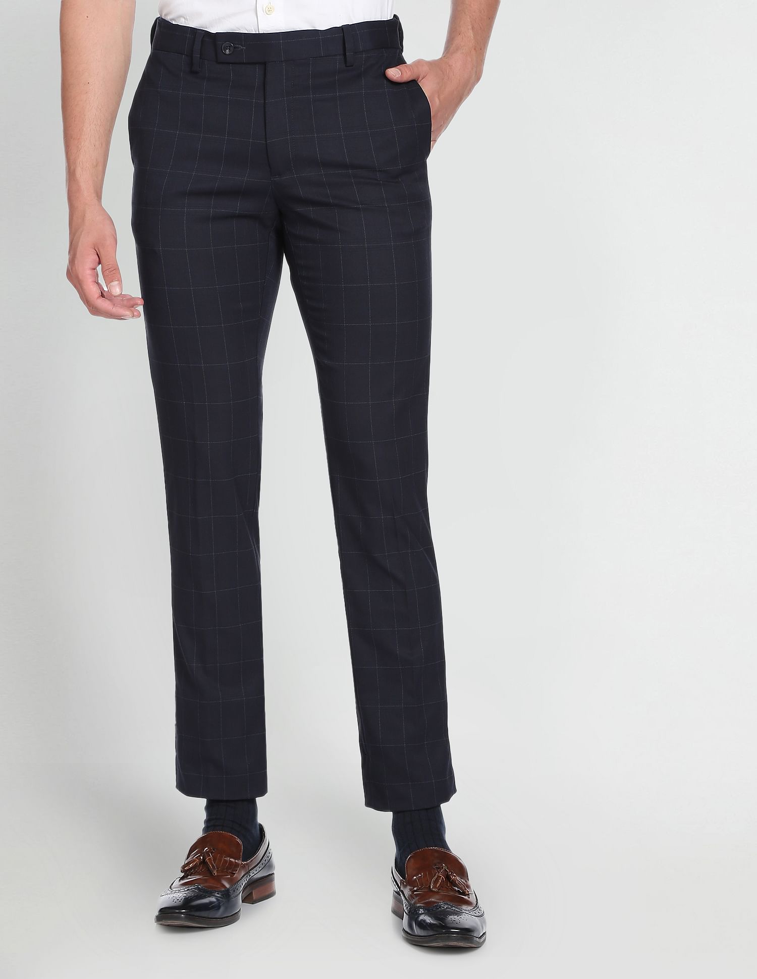 Arrow Windowpane Tailored Formal Trousers
