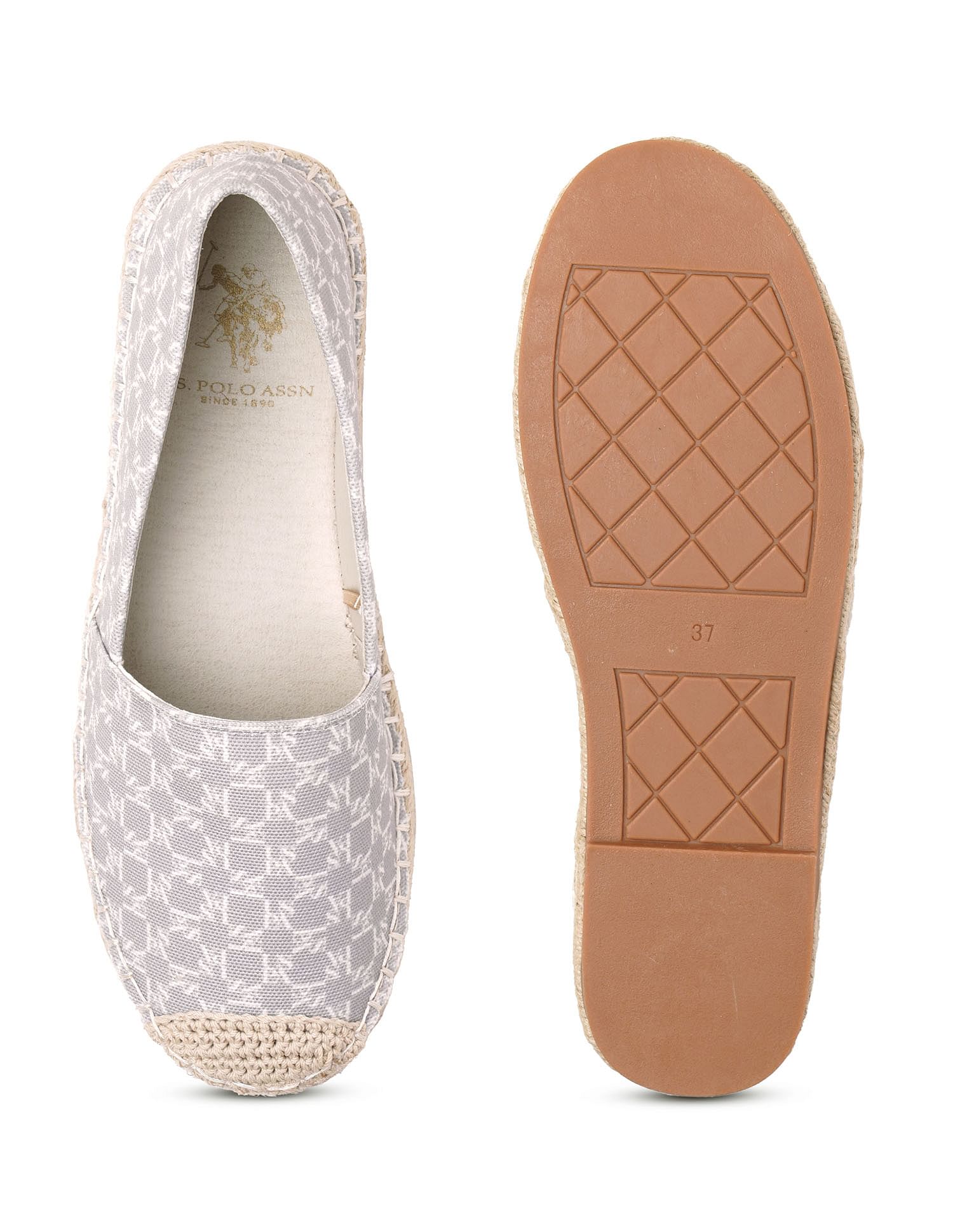 U.S. Polo Assn. Women Round Toe Brand Print Rosa Sandals