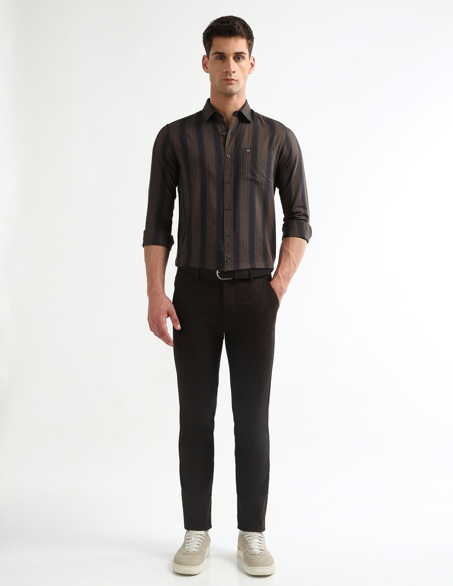 Buy Arrow Sport Vertical Striped Chelsea Slim Fit Shirt - NNNOW.com