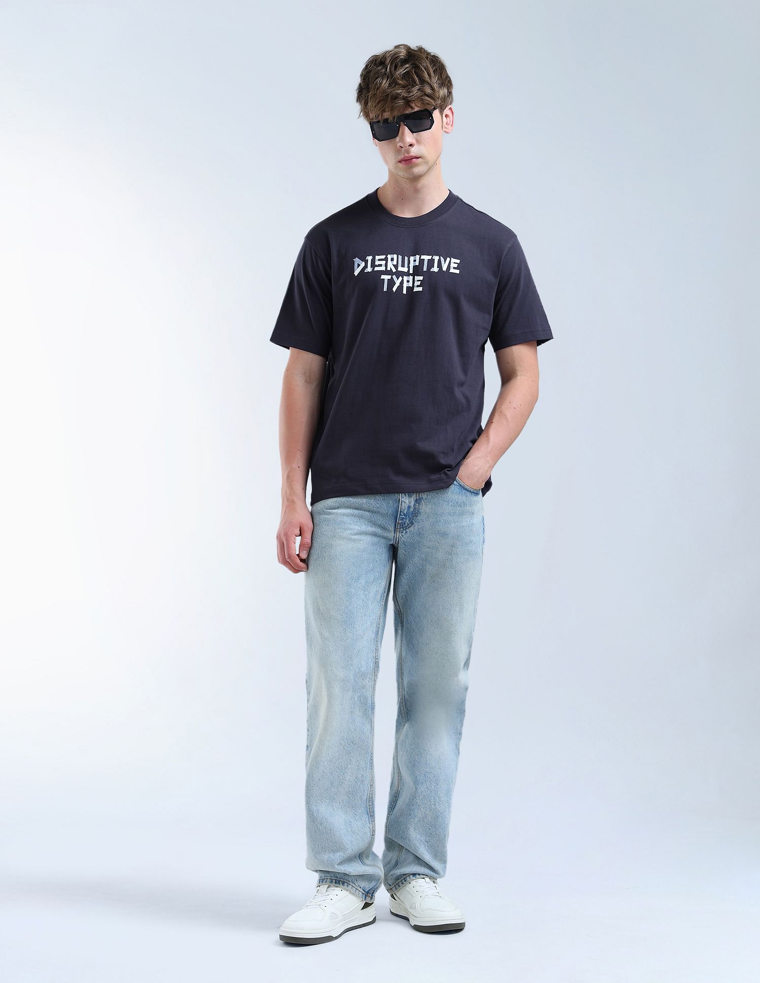 Flying Machine Relaxed Fit Typographic Printed T-Shirt