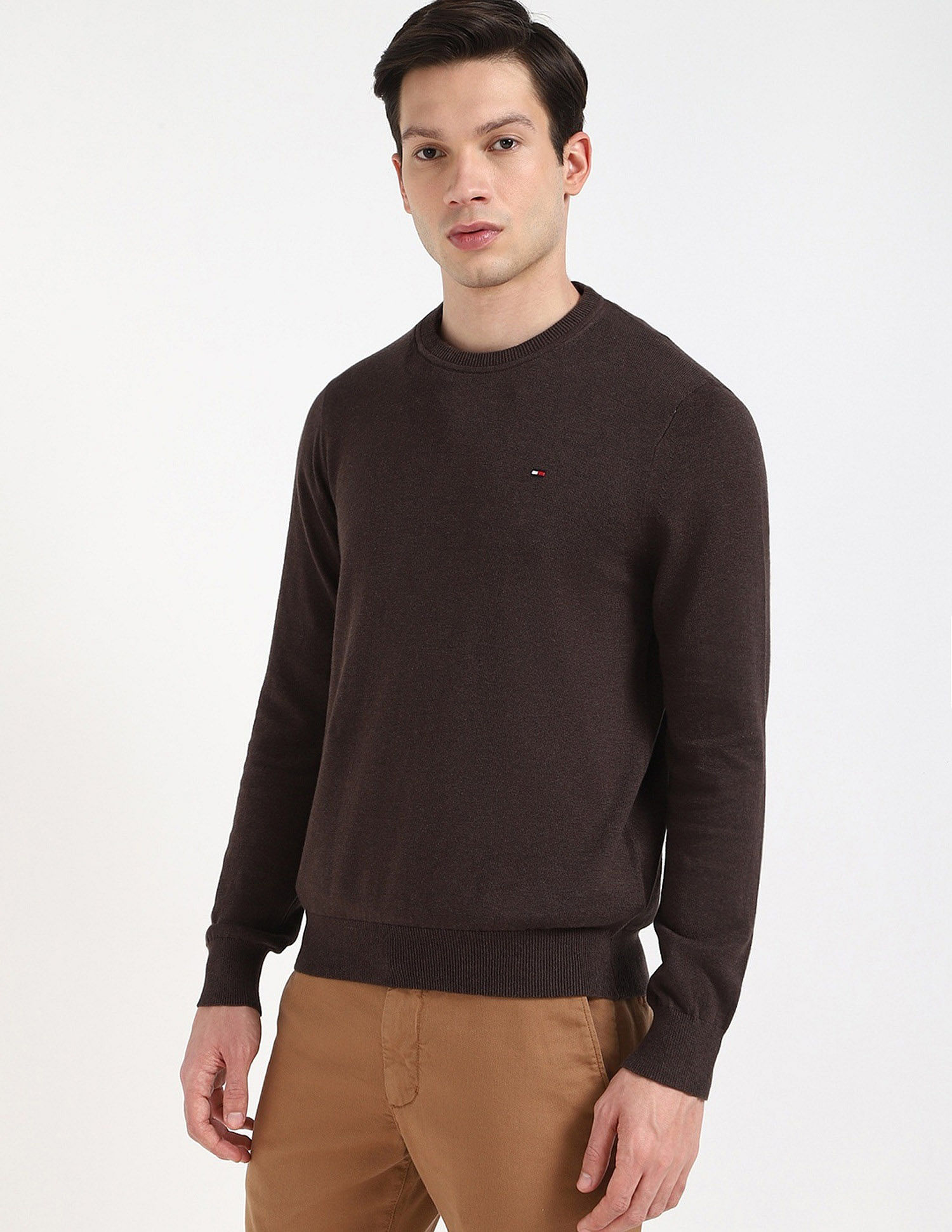 Tommy Hilfiger Solid Regular-Fit Cotton Sweater