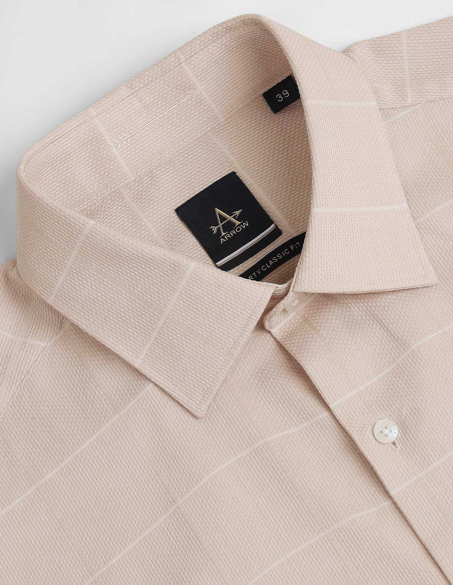 Arrow Cutaway Collar Windowpane Check Shirt