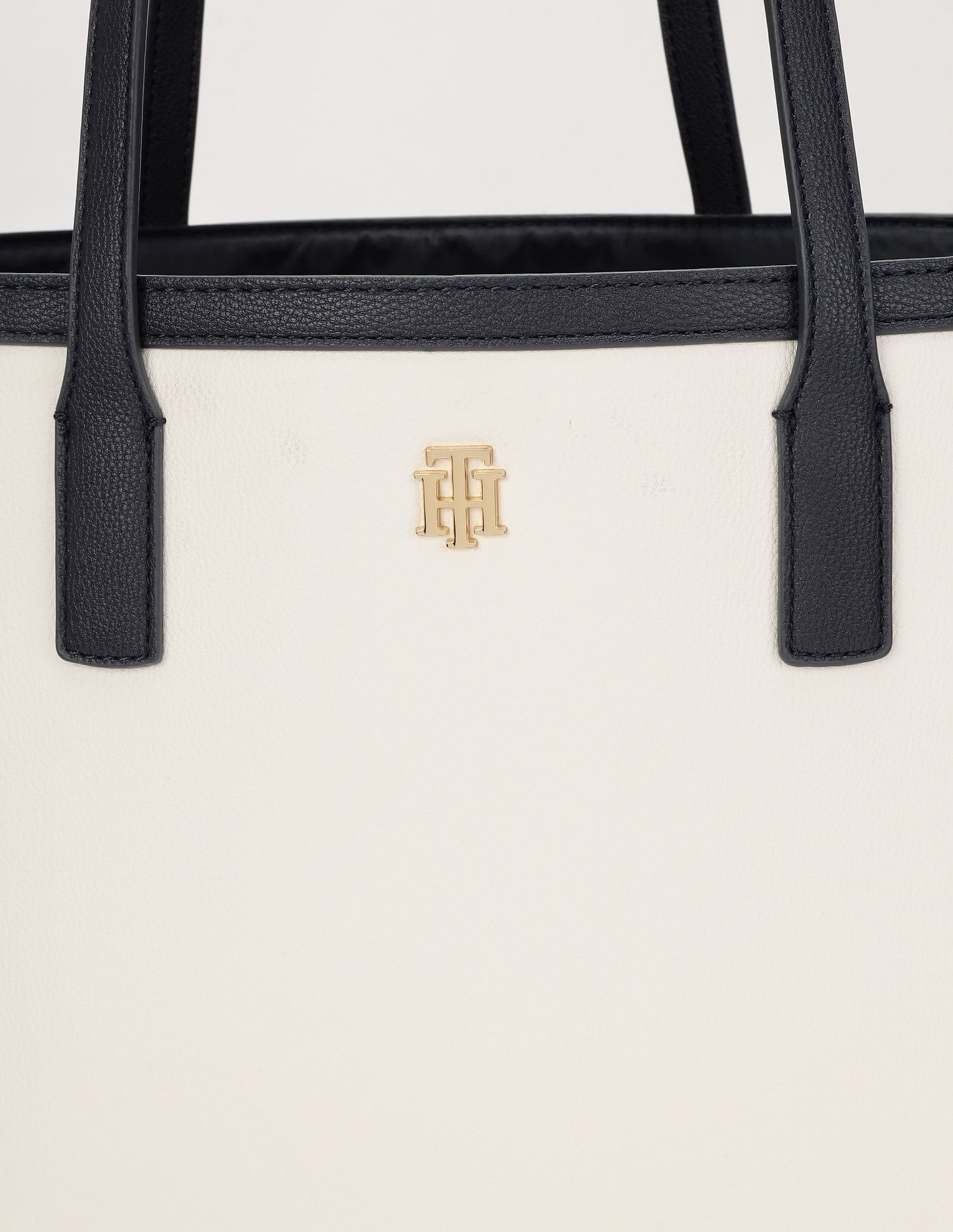 Tommy Hilfiger Solid Blue Pu Tote Bag